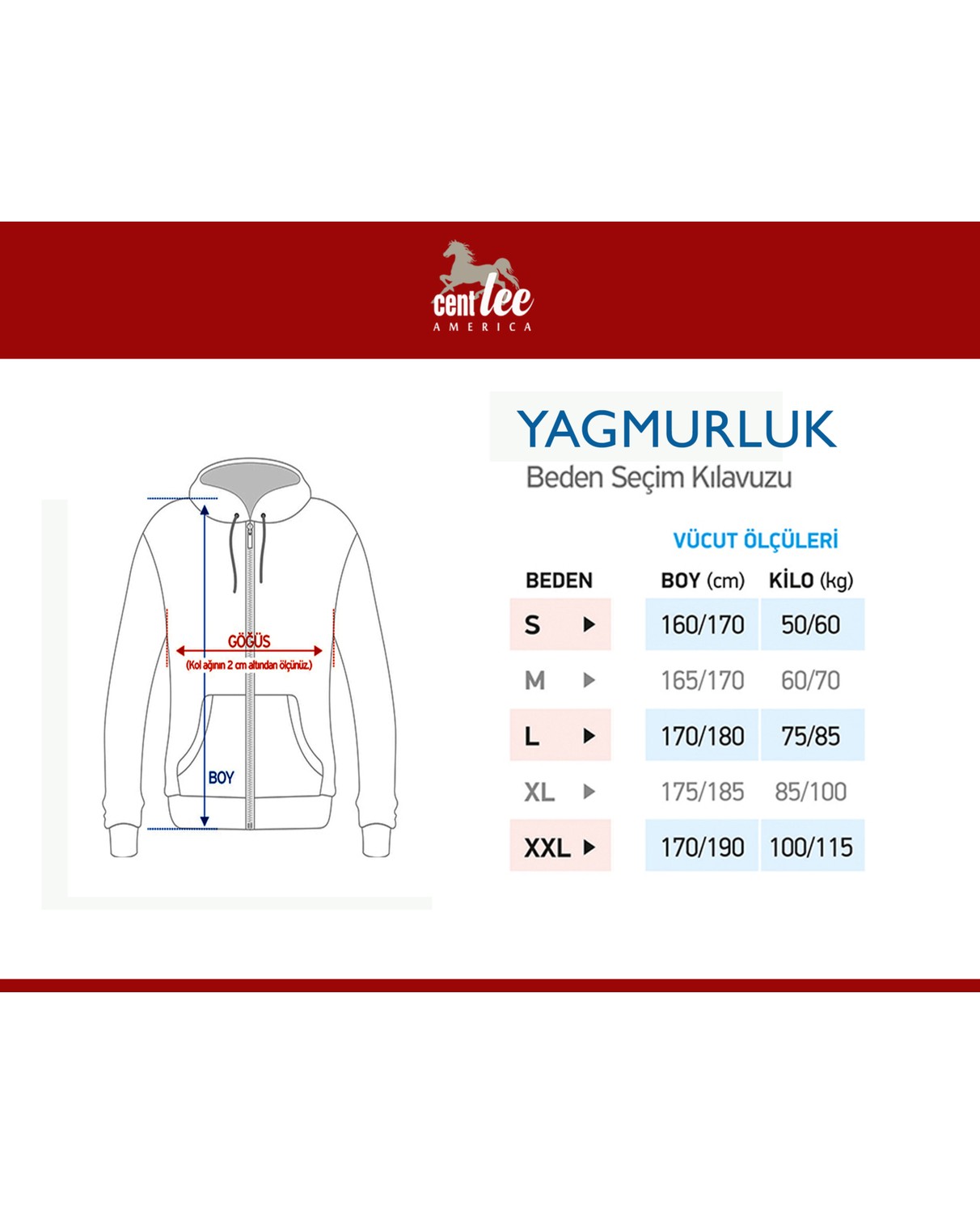 Centlee America Yağmurluk görsel 6