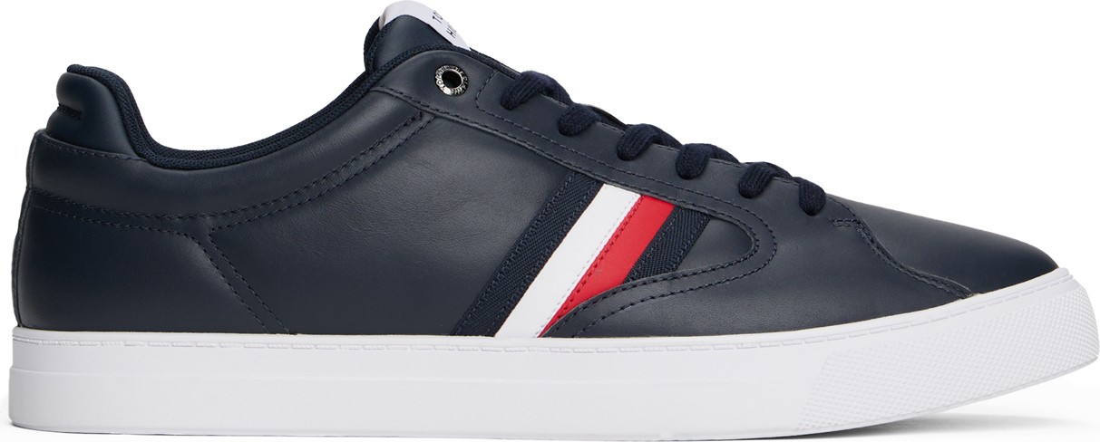 Tommy Hilfiger Deri Lacivert Erkek Günlük Ayakkabı Icon Court Strıpes