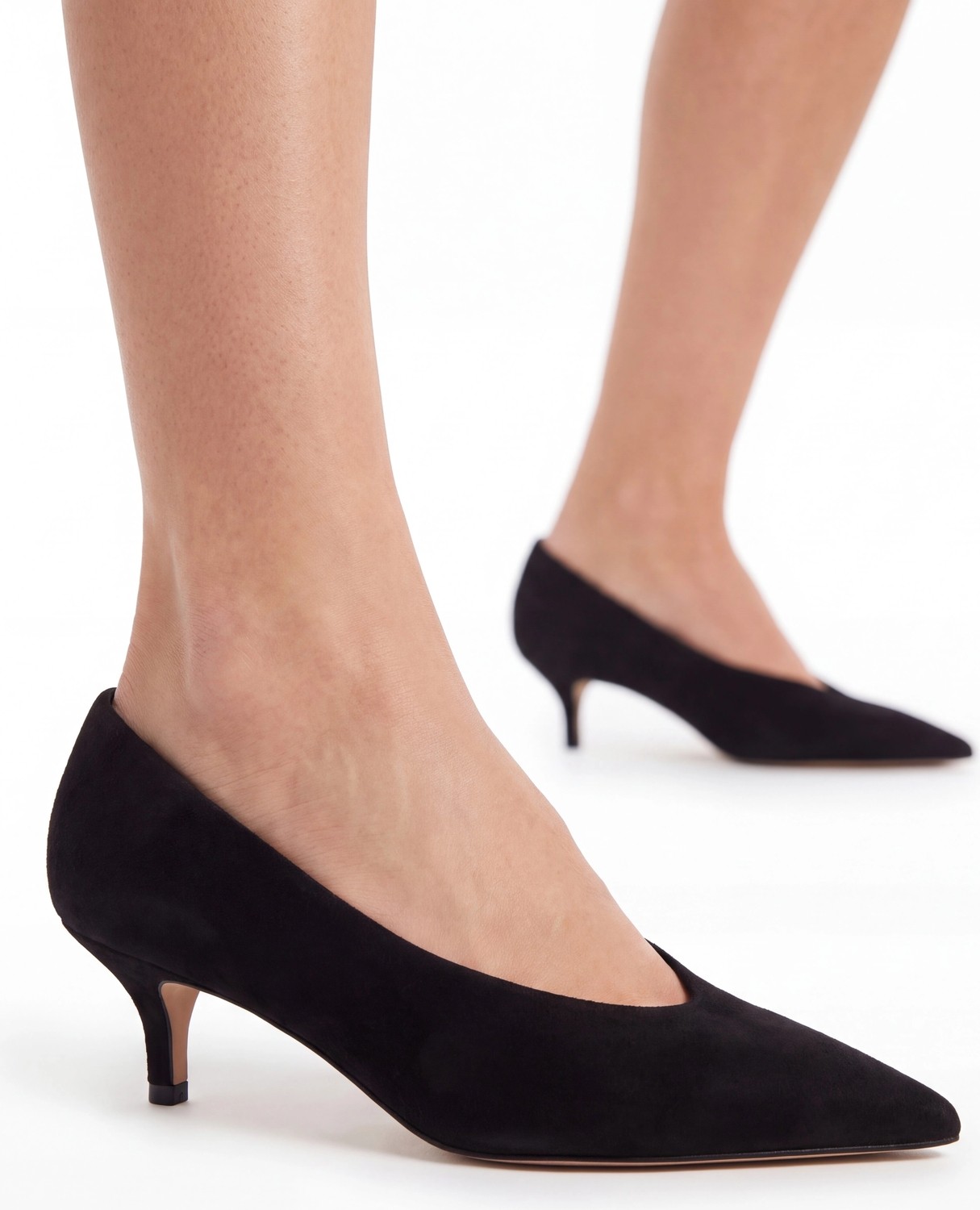 Tibu Lucia Siyah Süet Alçak Topuk Stiletto görsel 5