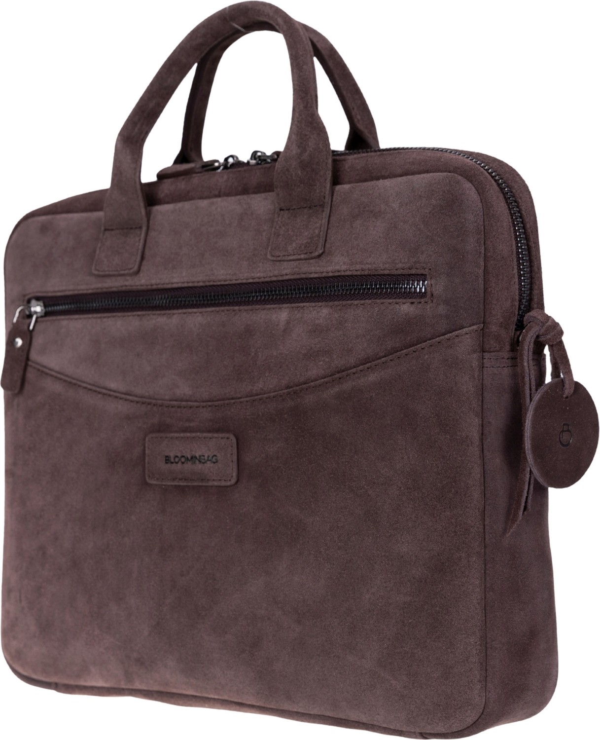 BloominBag Mocha Still Hakiki Süet Deri 13-14 Inç Macbook/laptop Çantası görsel 2