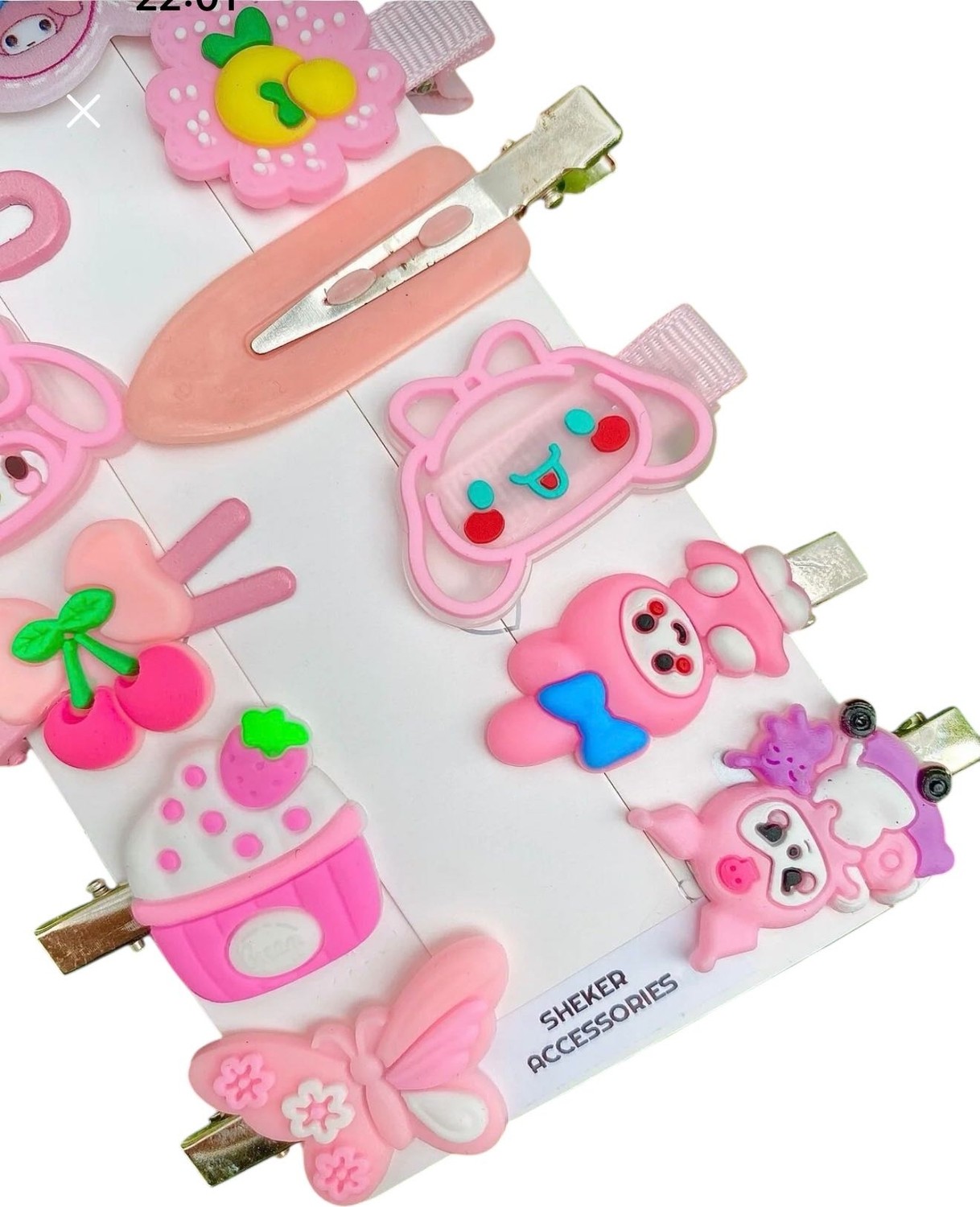Sheker Home Kız Çocuk & Bebek Kuromi Pembe Pens/çıtçıt Toka Seti 14 Adet, Karışık Saç Aksesuarı görsel 3