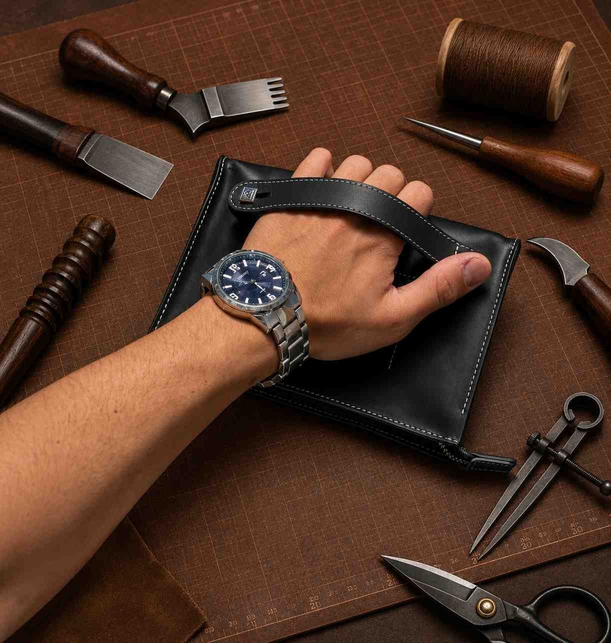 Vintage Leather Craft Hakiki Deri Erkek El Çantası