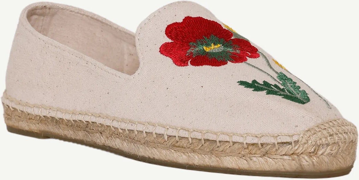 Yargıcı Çiçek Desenli Nakış İşleme Espadril görsel 2