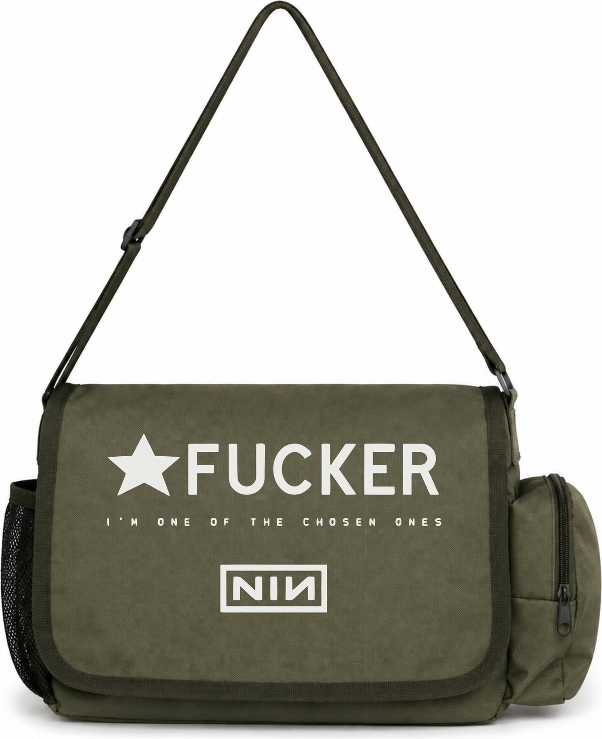 Sevbano Nin Rock Metal Müzik Grubu Baskılı Unisex Okul, Spor, Ofis Çok Amaçlı Postacı Çantası