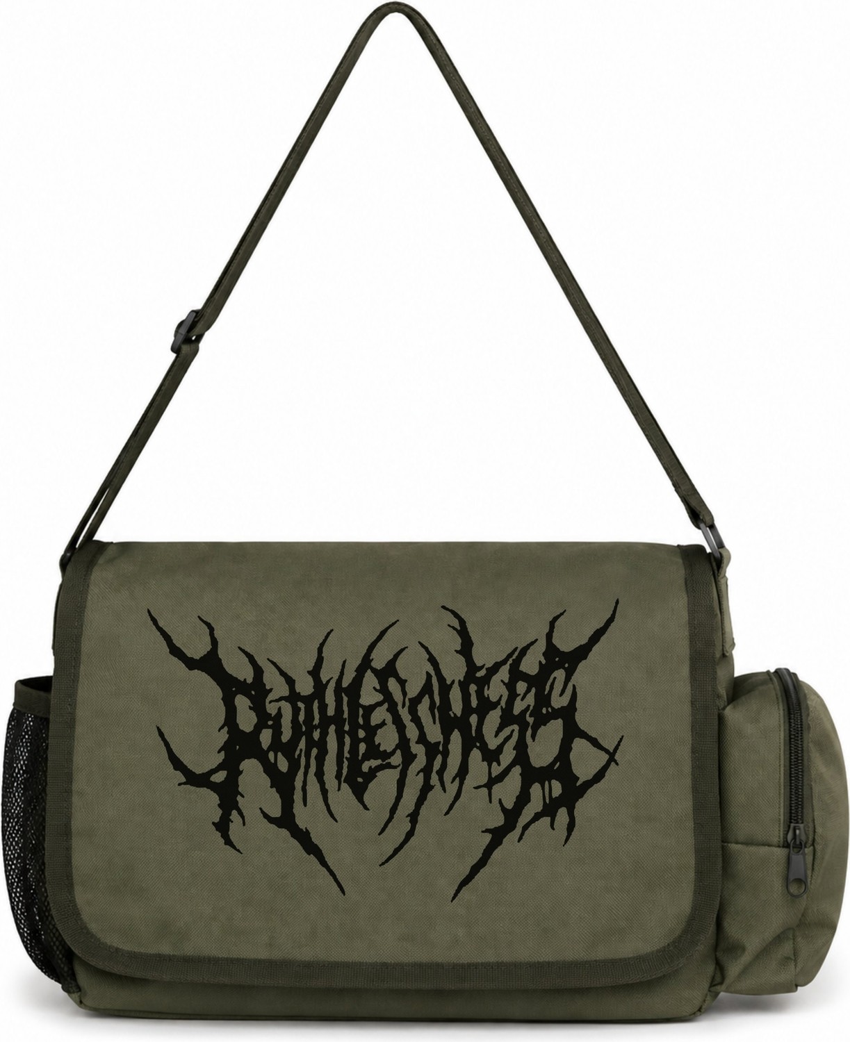 Sevbano Gothic Punk Müzik Baskılı Unisex Okul, Spor, Ofis Çok Amaçlı Postacı Çantası