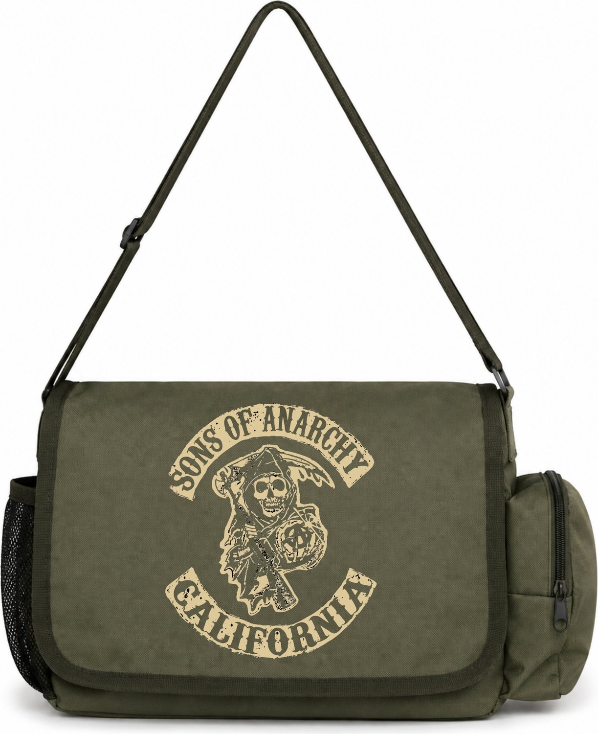 Sevbano Sons Of Anarchy Dizi Baskılı Unisex Okul, Spor, Ofis Çok Amaçlı Postacı Çantası
