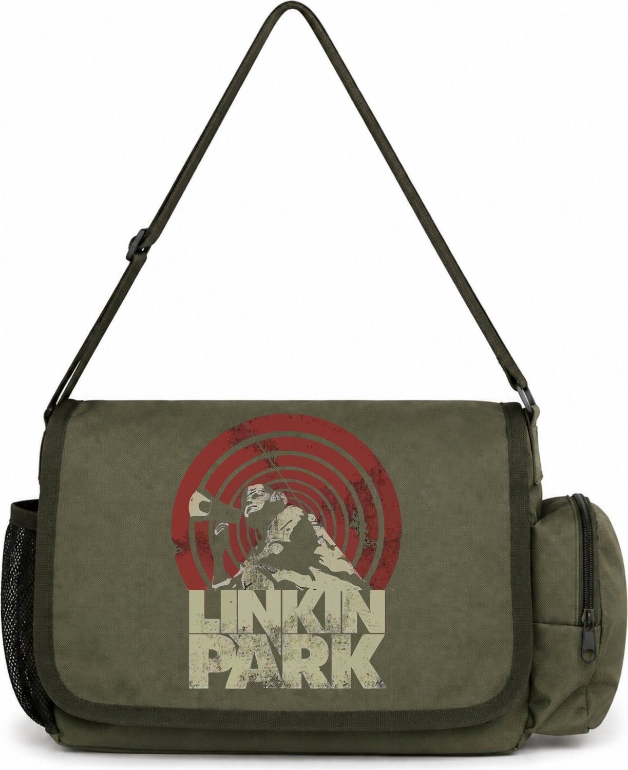 Sevbano Linkin Park Rock Metal Müzik Grubu Baskılı Unisex Okul, Spor, Ofis Çok Amaçlı Postacı Çantası