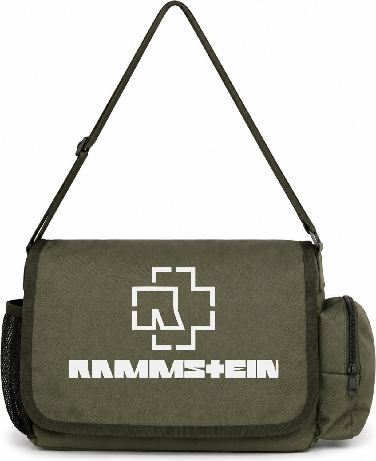 Sevbano Rammstein Rock Metal Müzik Grubu Baskılı Unisex Okul,spor,ofis Çok Amaçlı Postacı Çantası
