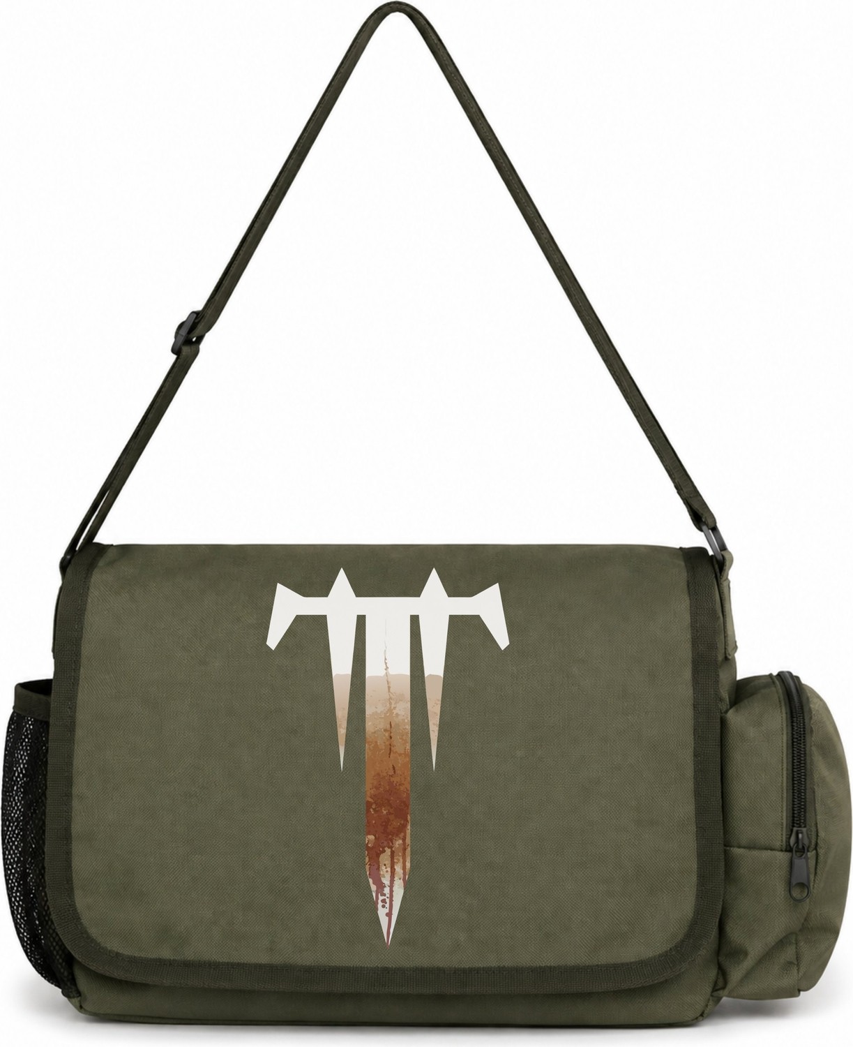 Sevbano Trivium Rock Metal Müzik Grubu Baskılı Unisex Okul, Spor, Ofis Çok Amaçlı Postacı Çantası görsel 4