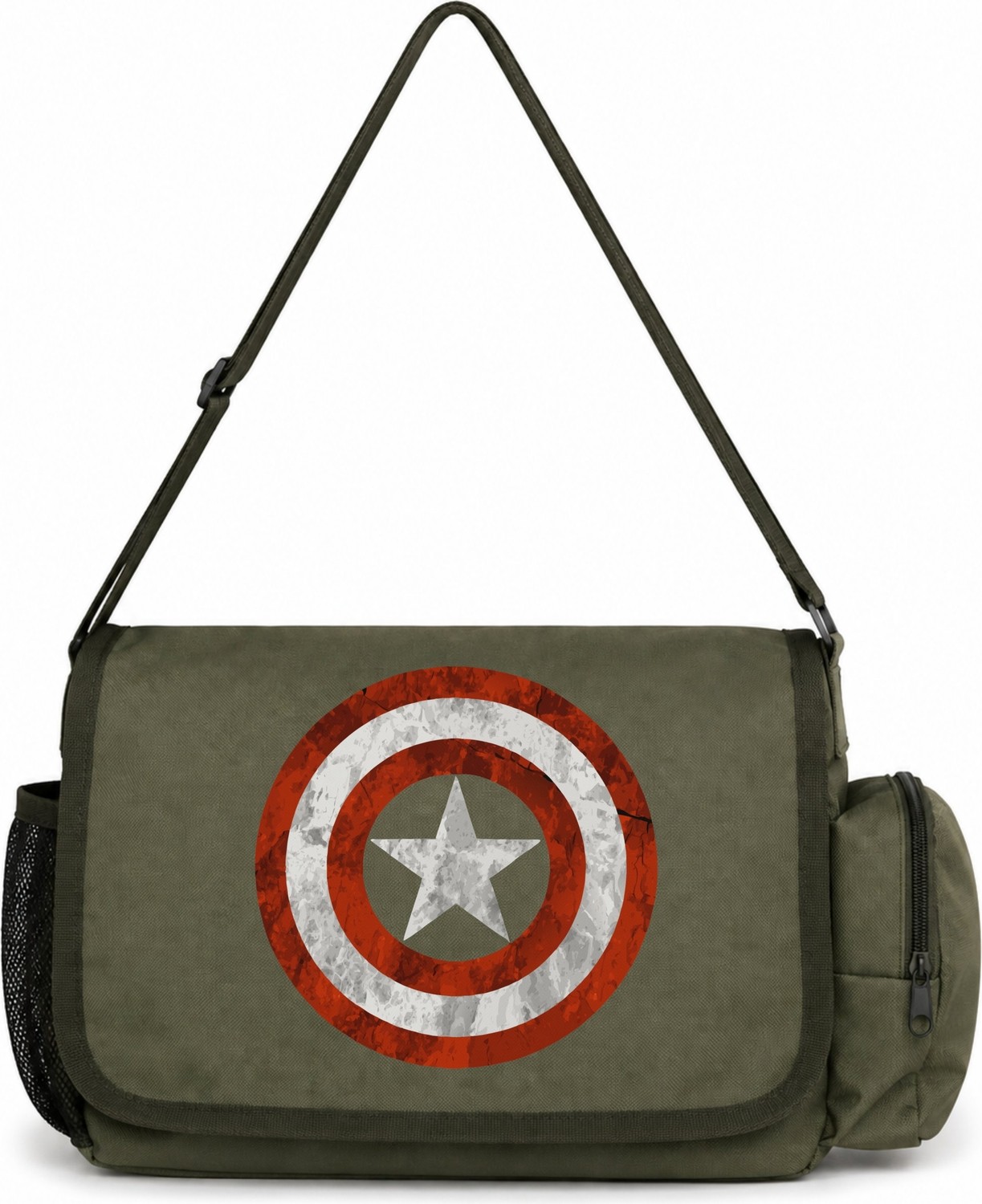 Sevbano Kaptan Amerika Avengers Kahraman Baskılı Unisex Okul, Spor, Ofis Çok Amaçlı Postacı Çantası