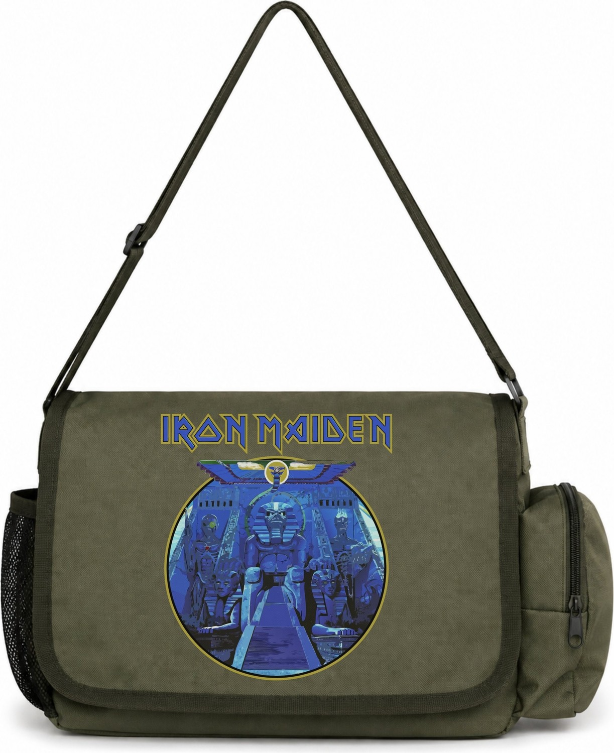 Sevbano Iron Maiden Rock Metal Müzik Grubu Baskılı Unisex Okul, Spor, Ofis Çok Amaçlı Postacı Çantası