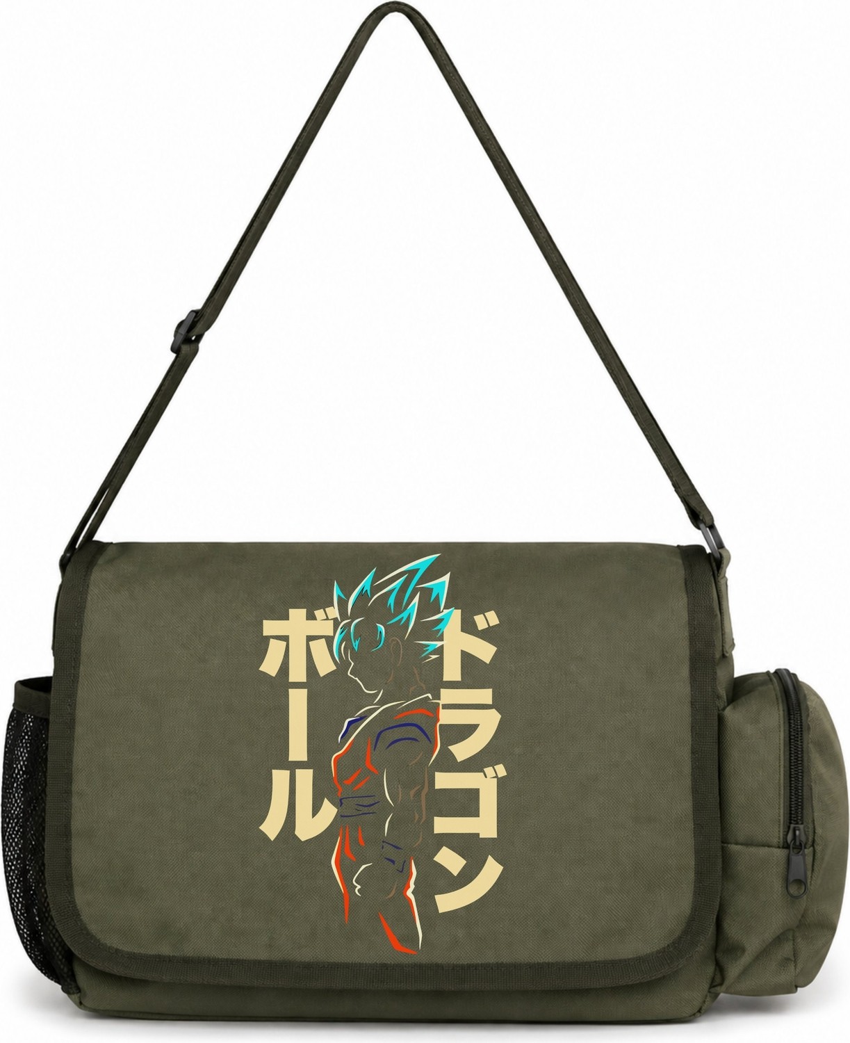 Sevbano Son Goku Dragon Ball Anime Baskılı Unisex Okul, Spor, Ofis Çok Amaçlı Postacı Çantası
