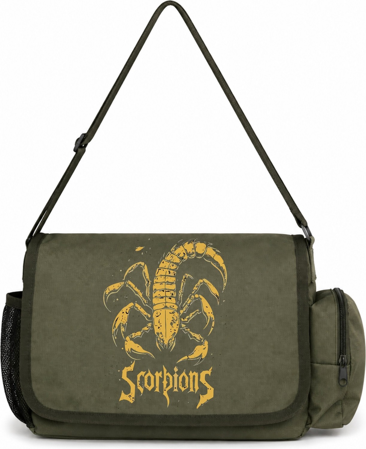 Sevbano Scorpions Rock Metal Müzik Grubu Baskılı Unisex Okul, Spor, Ofis Çok Amaçlı Postacı Çantası görsel 4