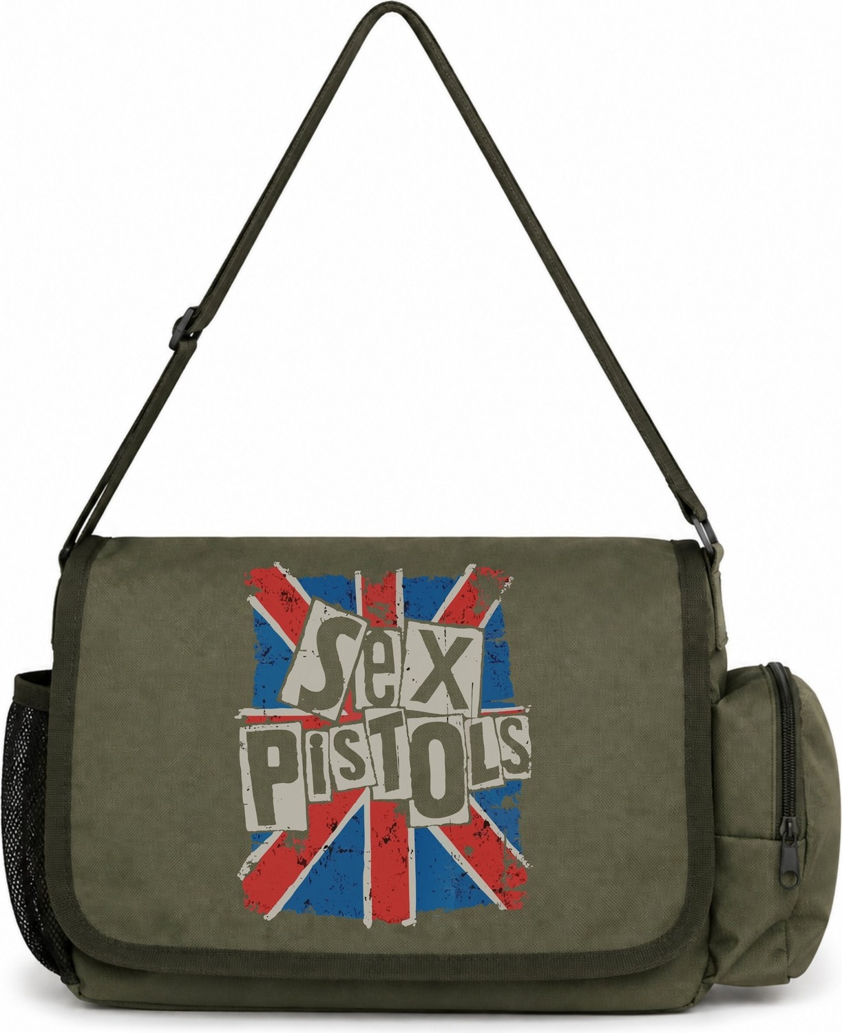 Sevbano Sex Pistols Rock Metal Müzik Grubu Baskılı Unisex Okul, Spor, Ofis Çok Amaçlı Postacı Çantası görsel 4