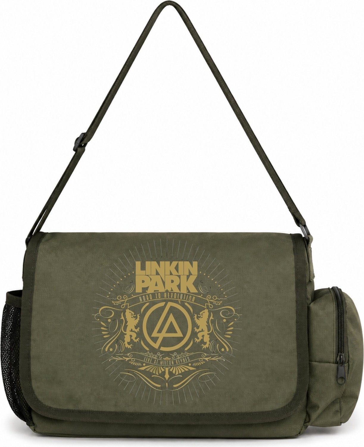 Sevbano Linkin Park Rock Metal Müzik Grubu Baskılı Unisex Okul, Spor, Ofis Çok Amaçlı Postacı Çantası