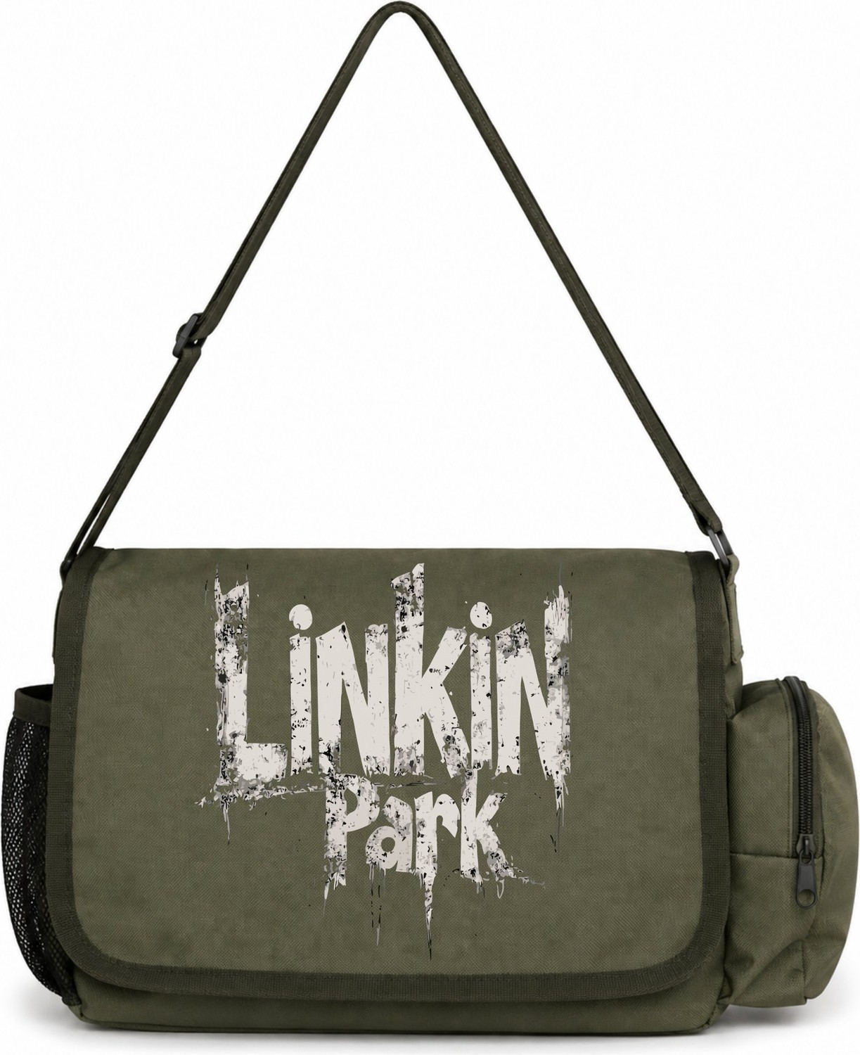 Sevbano Linkin Park Rock Metal Müzik Grubu Baskılı Unisex Okul, Spor, Ofis Çok Amaçlı Postacı Çantası