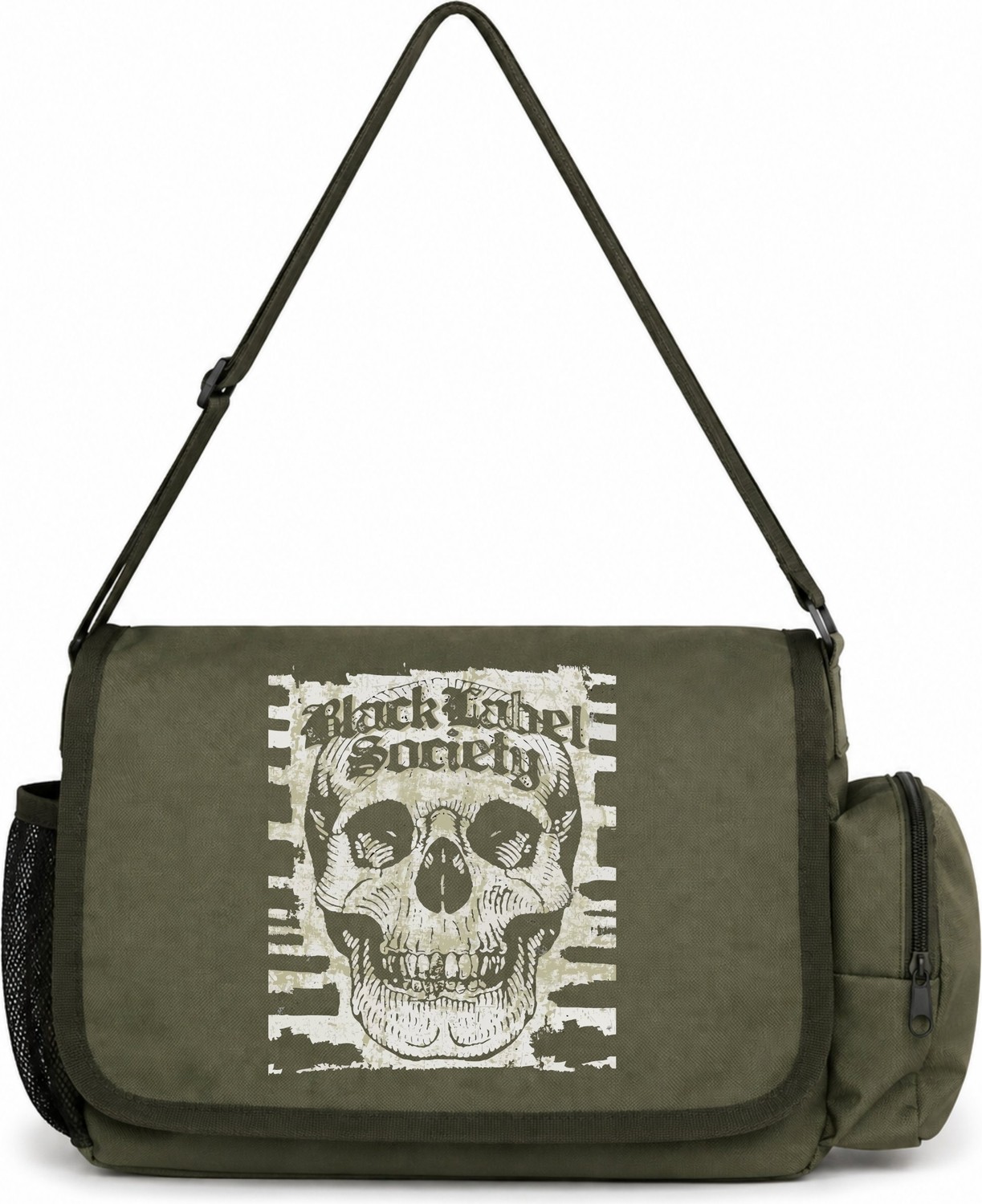 Sevbano Black Label Society Rock Metal Müzik Grubu Baskılı Unisex Okul,spor,ofis Çok Amaçlı Postacı Çantası görsel 4