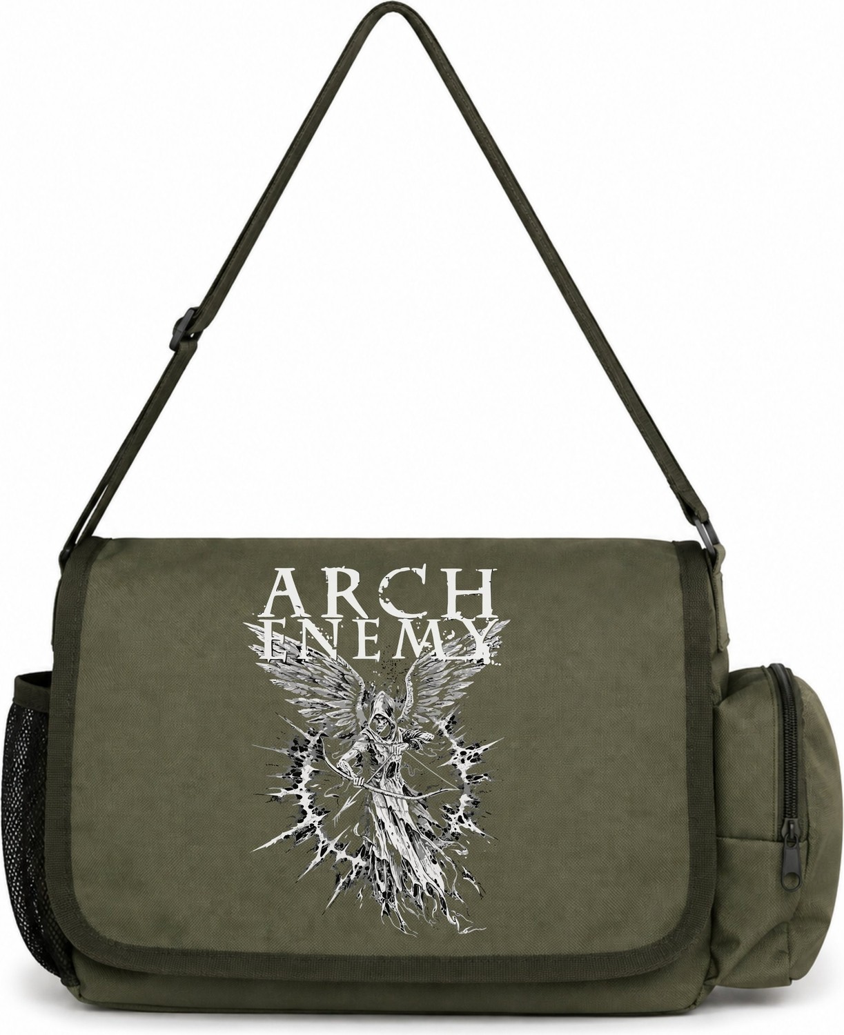 Sevbano Arch Enemy Rock Metal Müzik Grubu Baskılı Unisex Okul,spor,ofis Çok Amaçlı Postacı Çantası