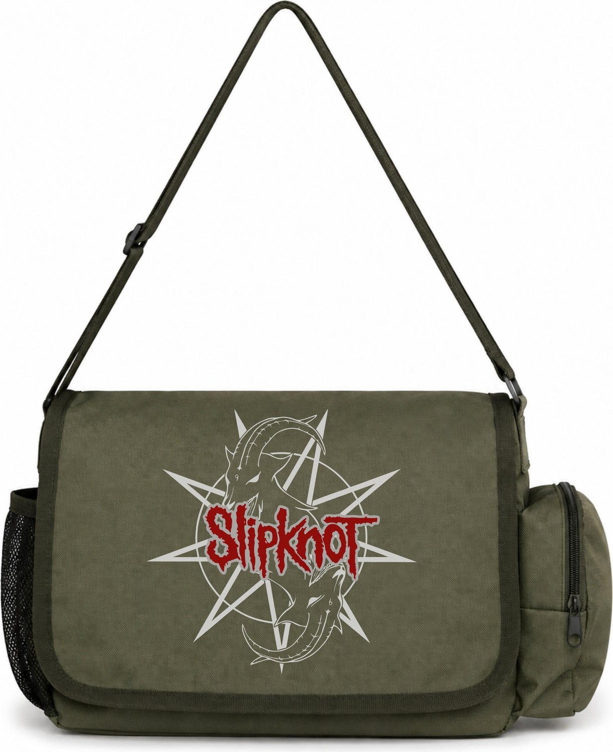 Sevbano Slipknot Rock Metal Müzik Grubu Baskılı Unisex Okul, Spor, Ofis Çok Amaçlı Postacı Çantası