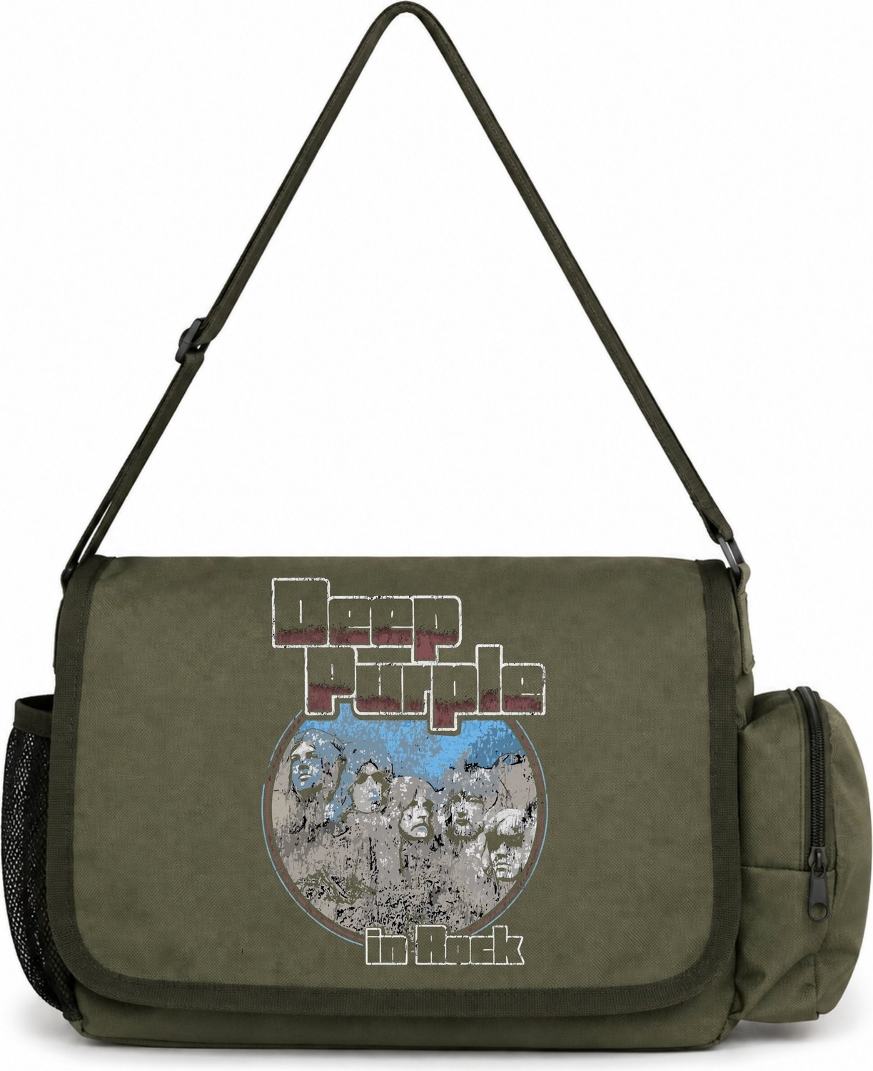 Sevbano Deep Purple Rock Metal Müzik Grubu Baskılı Unisex Okul, Spor, Ofis Çok Amaçlı Postacı Çantası görsel 4