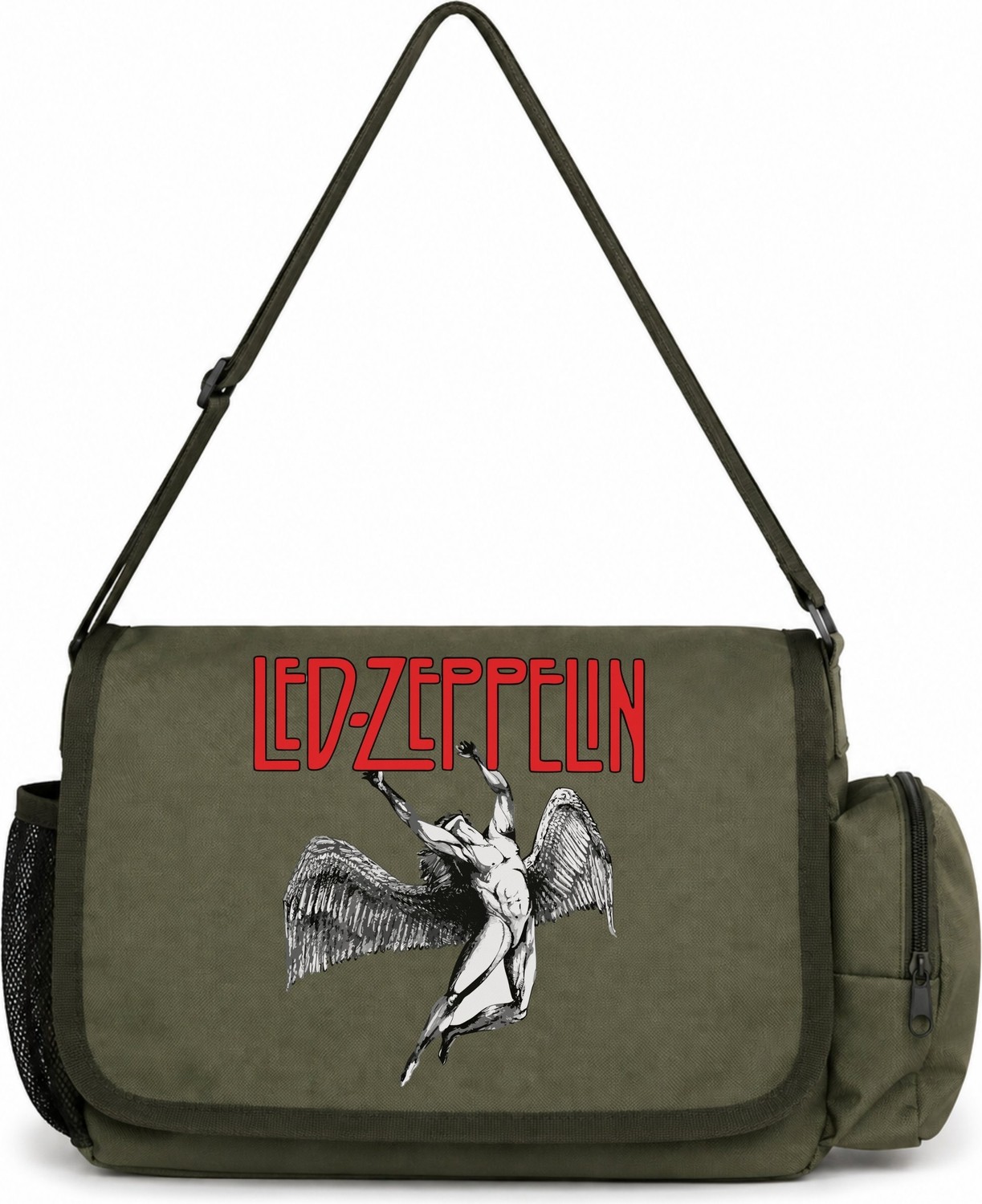 Sevbano LED Zeppelin Rock Metal Müzik Grubu Baskılı Unisex Okul, Spor, Ofis Çok Amaçlı Postacı Çantası görsel 4
