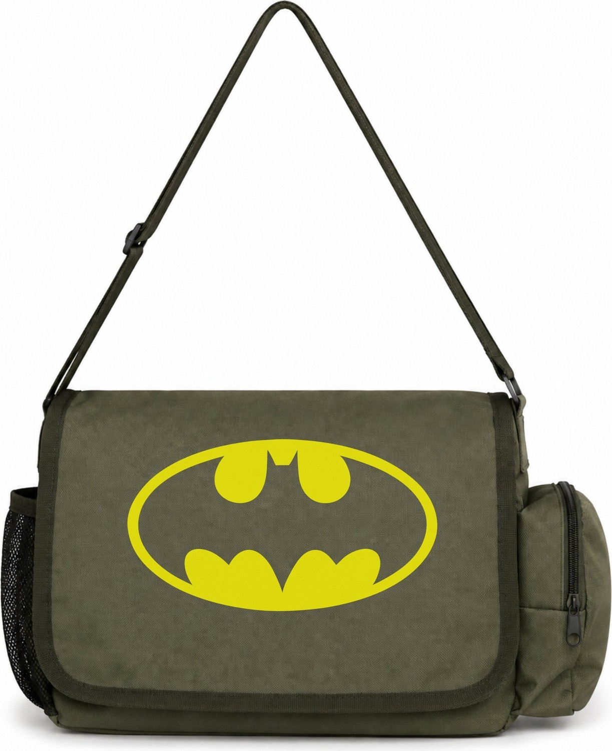 Sevbano Batman Film Kahramanı Baskılı Unisex Okul, Spor, Ofis Çok Amaçlı Postacı Çantası
