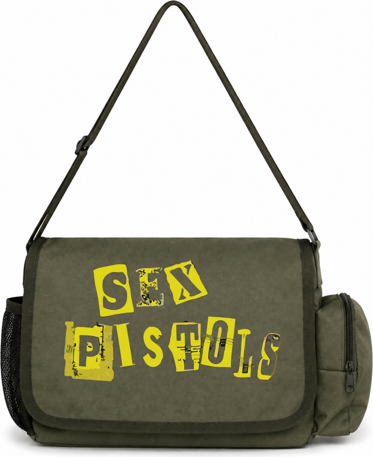 Sevbano Sex Pistols Rock Metal Müzik Grubu Baskılı Unisex Okul, Spor, Ofis Çok Amaçlı Postacı Çantası
