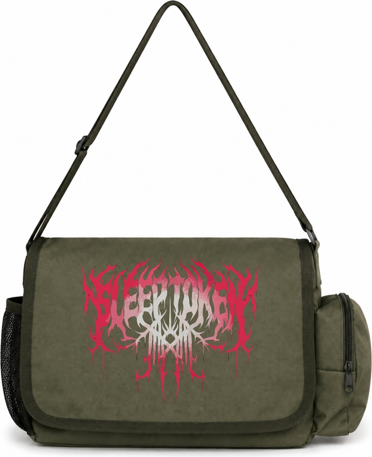 Sevbano Sleep Token Rock Metal Müzik Grubu Baskılı Unisex Okul, Spor, Ofis Çok Amaçlı Postacı Çantası görsel 4