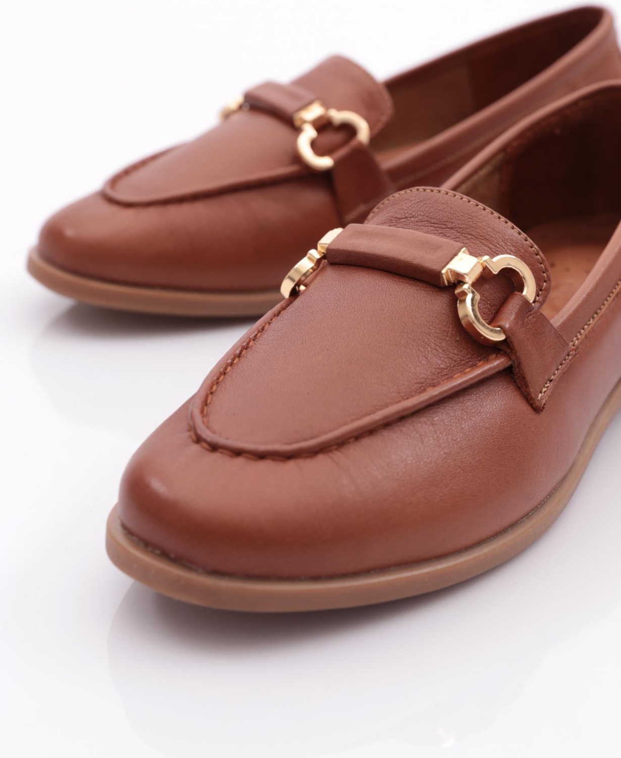 DGN 1853 Kadin Oval Burun Loafer Ayakkabi görsel 4