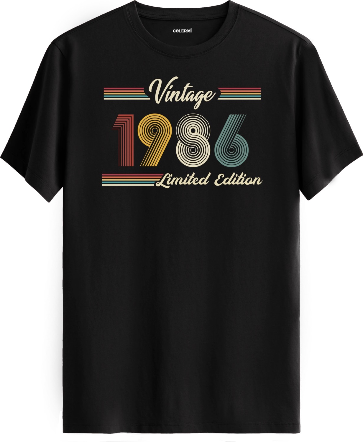 Colermi Klasik Vintage Tişört 1986 Tarihli Doğum Günü Hediyesi Bisiklet Yaka Vintage Tshirt görsel 4
