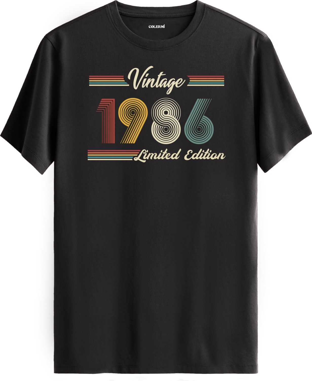 Colermi Klasik Vintage Tişört 1986 Tarihli Doğum Günü Hediyesi Bisiklet Yaka Vintage Tshirt görsel 5