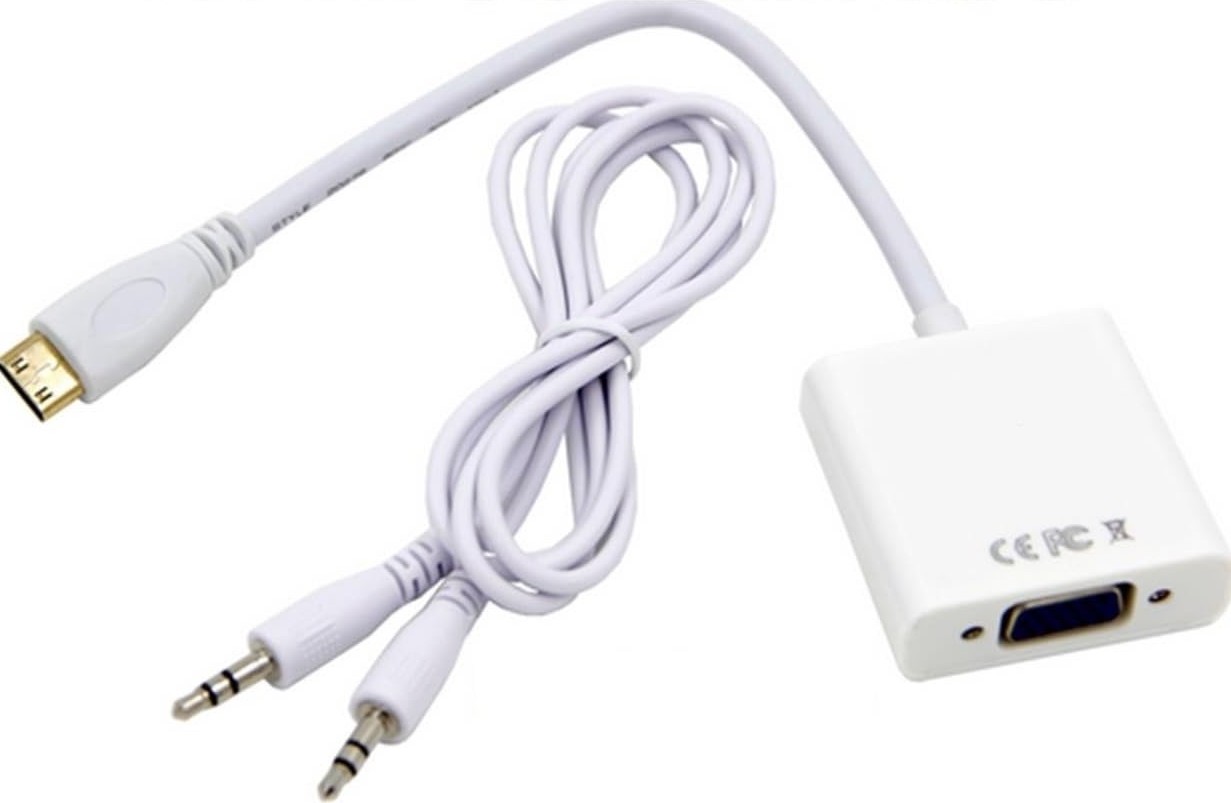 Die Grup Mini HDMI To VGA Ses Destekli Çevirici Dönüştürücü Adaptör