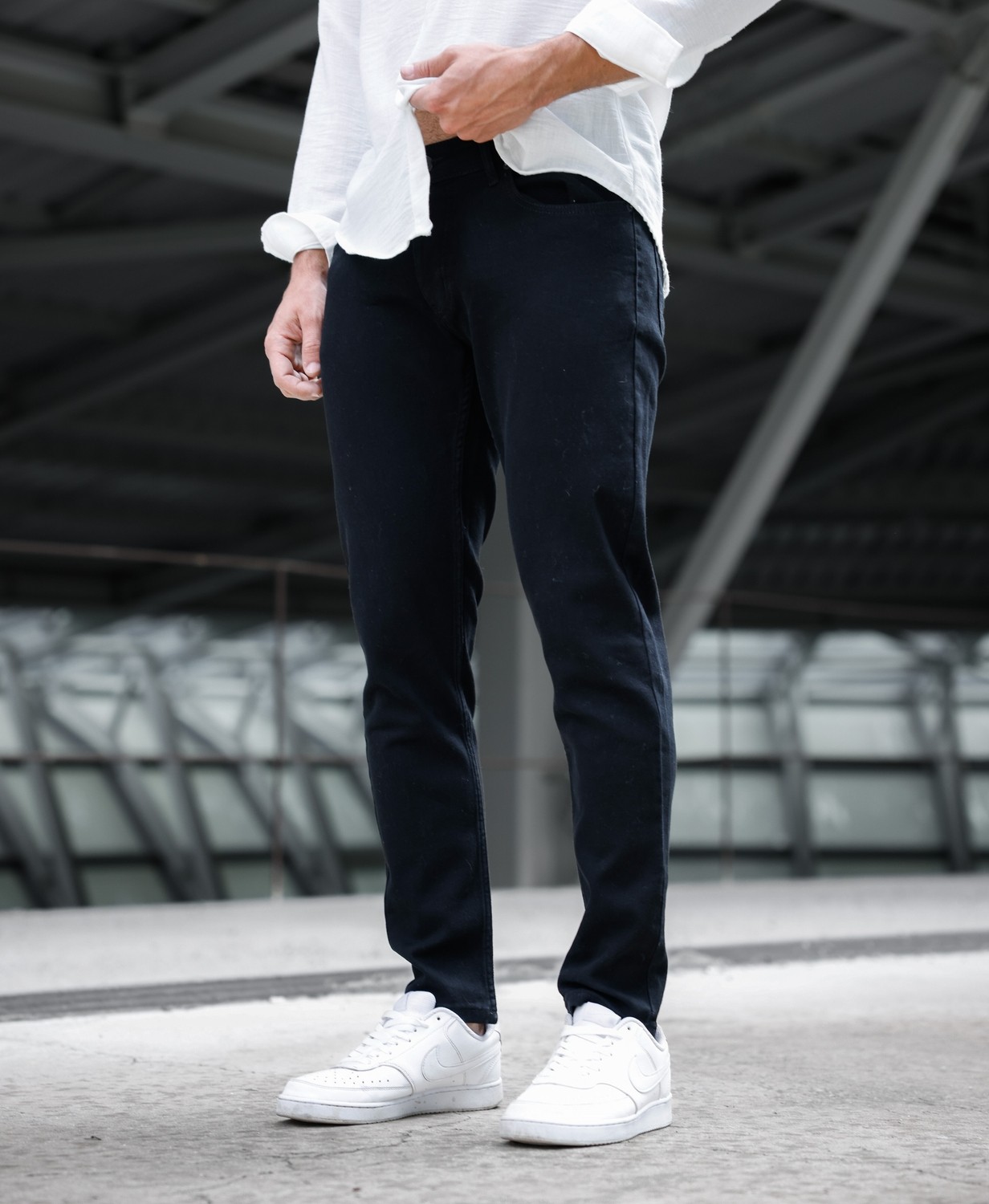 Enerjin Erkek Slim Fit Likralı Kot Pantolon Siyah Tırnaklı