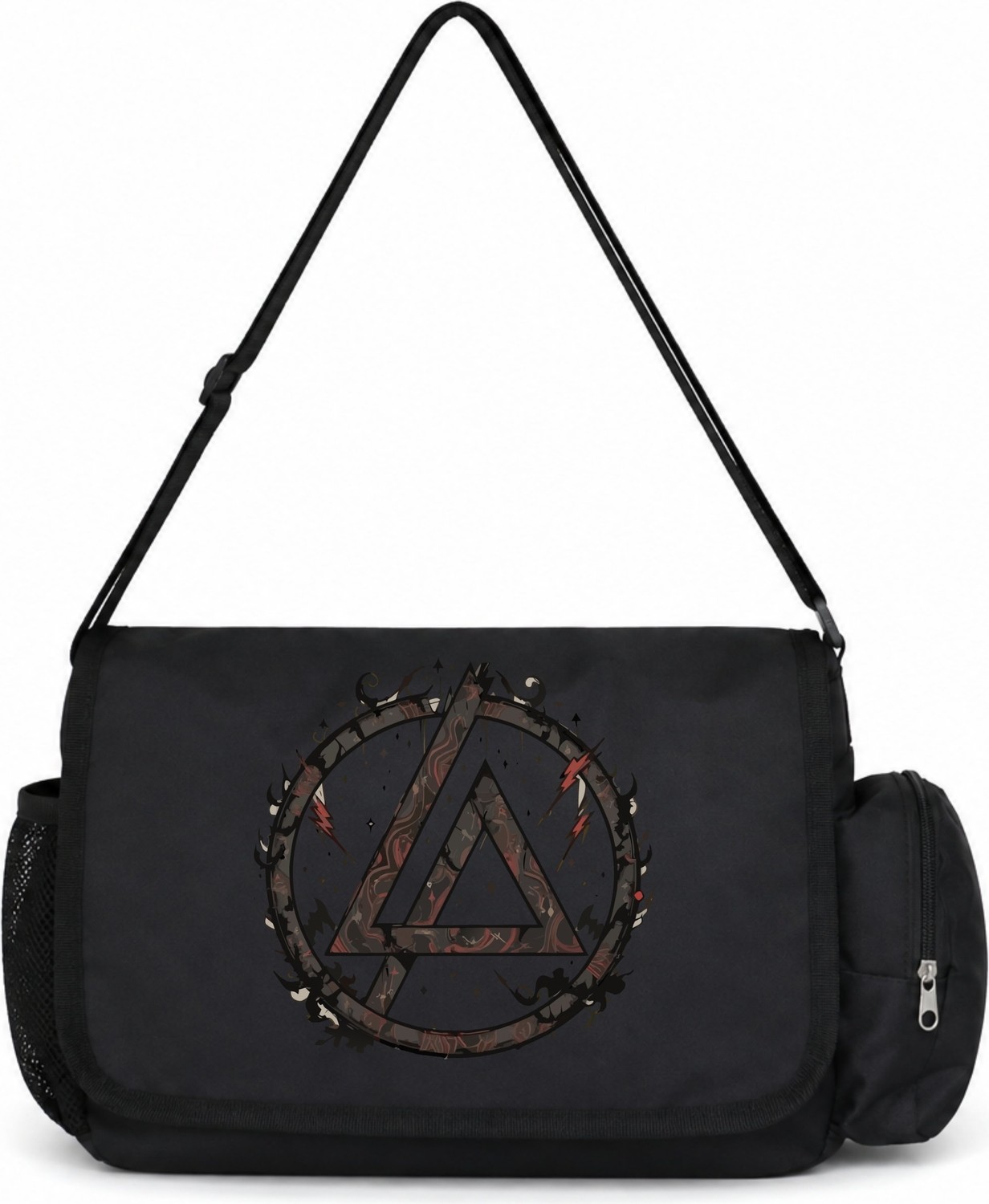 Sevbano Linkin Park Rock Metal Müzik Grubu Baskılı Unisex Okul, Spor, Ofis Çok Amaçlı Postacı Çantası görsel 4