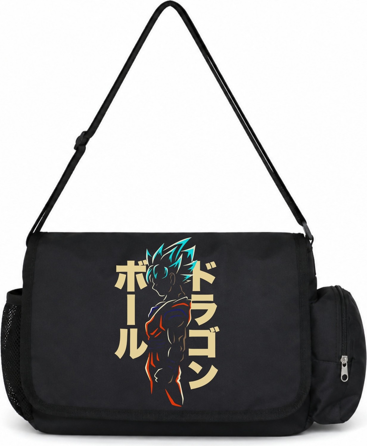 Sevbano Son Goku Dragon Ball Anime Baskılı Unisex Okul, Spor, Ofis Çok Amaçlı Postacı Çantası görsel 4