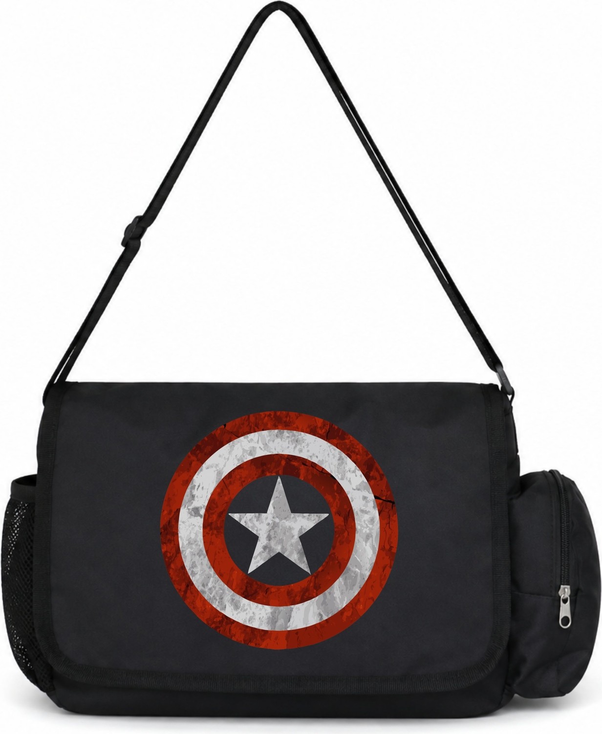 Sevbano Kaptan Amerika Avengers Kahraman Baskılı Unisex Okul, Spor, Ofis Çok Amaçlı Postacı Çantası görsel 3