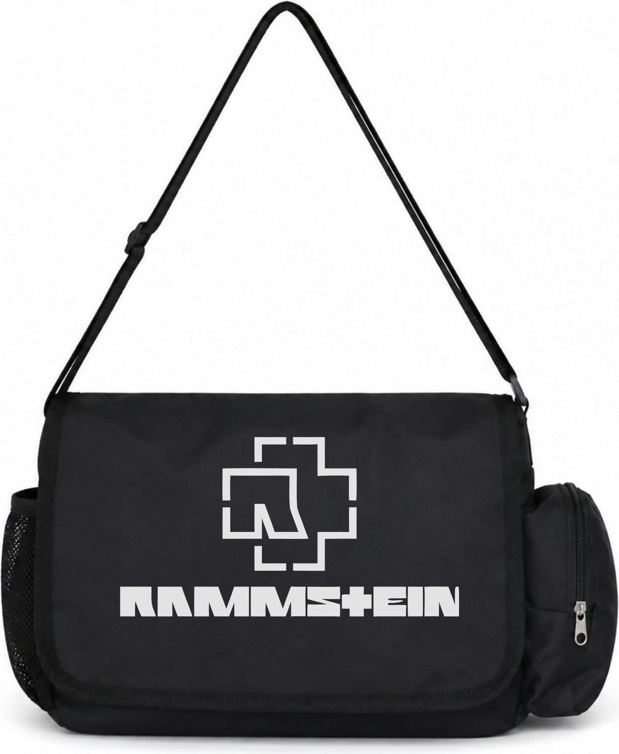 Sevbano Rammstein Rock Metal Müzik Grubu Baskılı Unisex Okul,spor,ofis Çok Amaçlı Postacı Çantası görsel 4