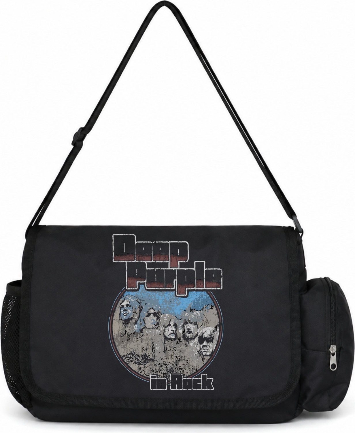 Sevbano Deep Purple Rock Metal Müzik Grubu Baskılı Unisex Okul, Spor, Ofis Çok Amaçlı Postacı Çantası