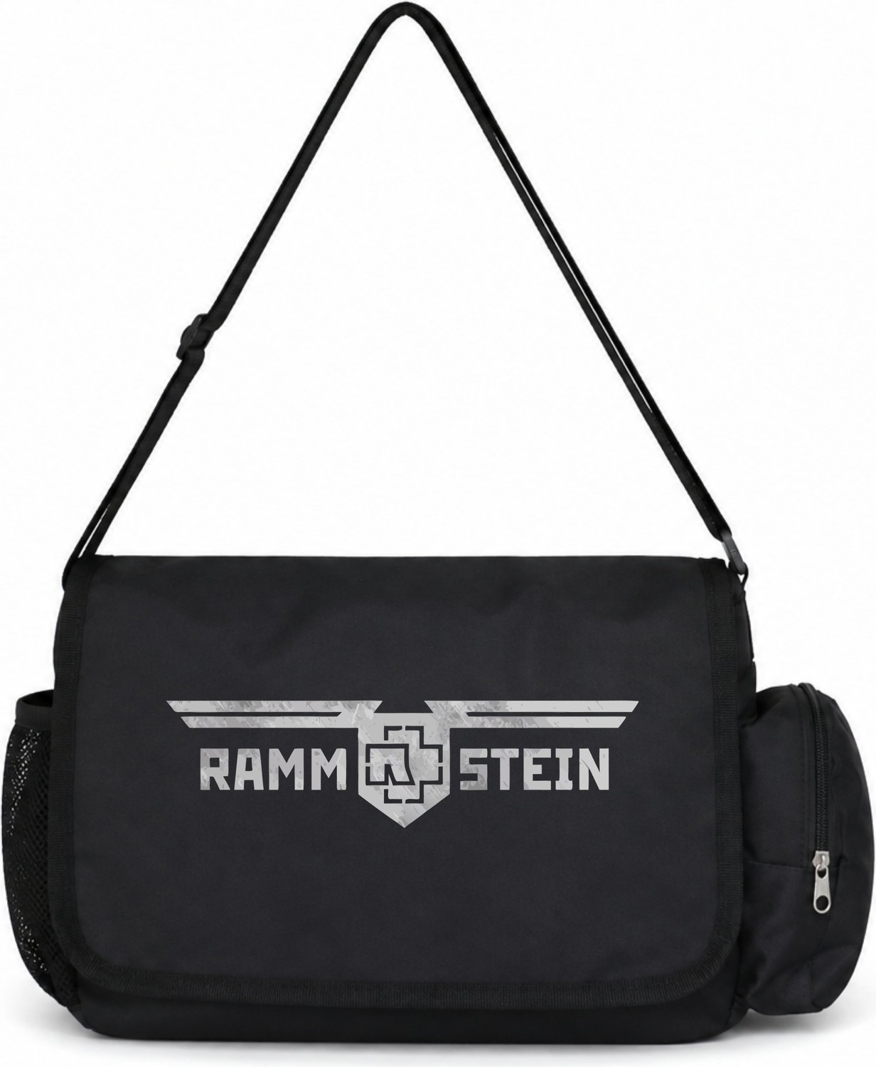 Sevbano Rammstein Rock Metal Müzik Grubu Baskılı Unisex Okul,spor,ofis Çok Amaçlı Postacı Çantası görsel 4