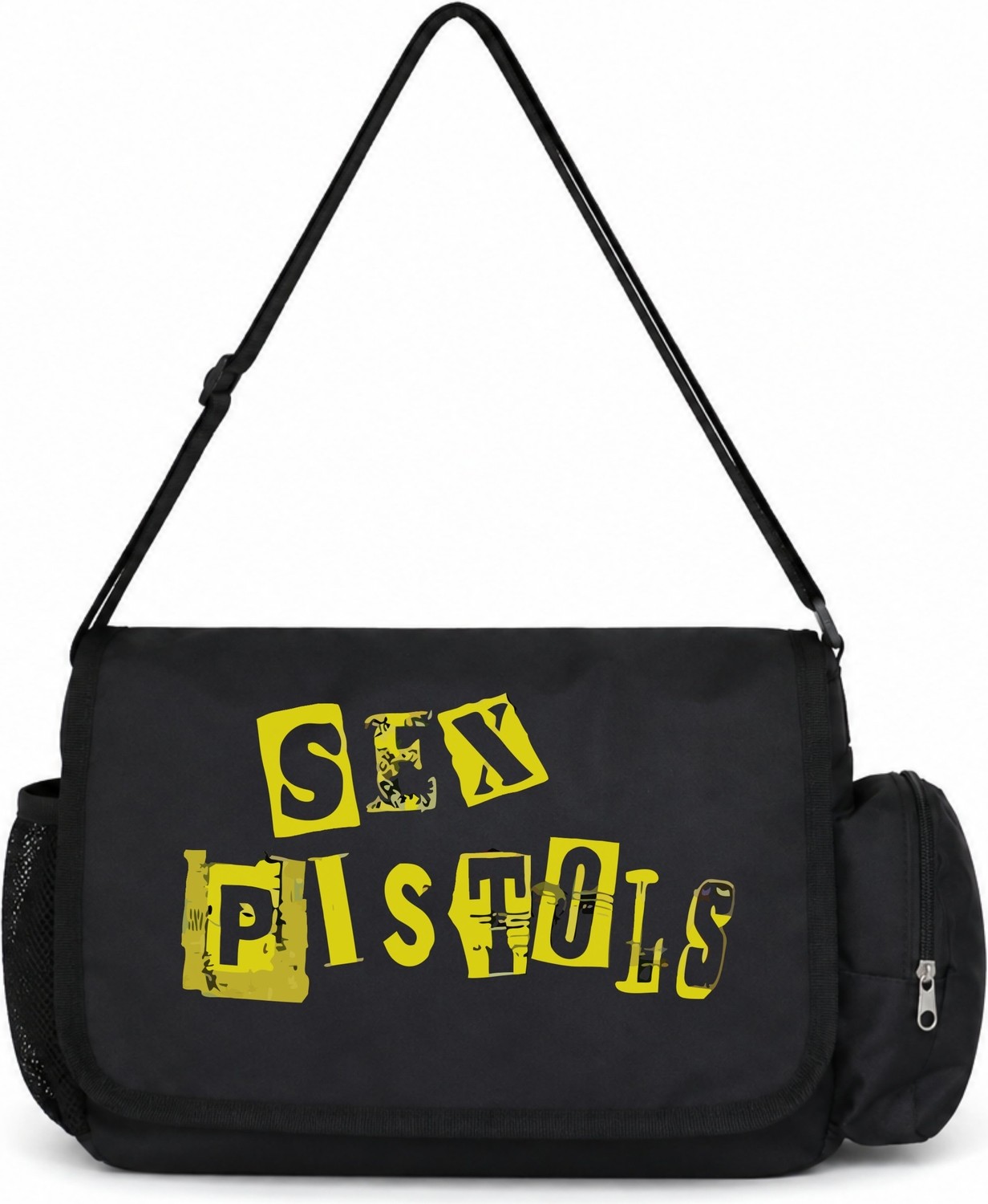 Sevbano Sex Pistols Rock Metal Müzik Grubu Baskılı Unisex Okul, Spor, Ofis Çok Amaçlı Postacı Çantası görsel 4