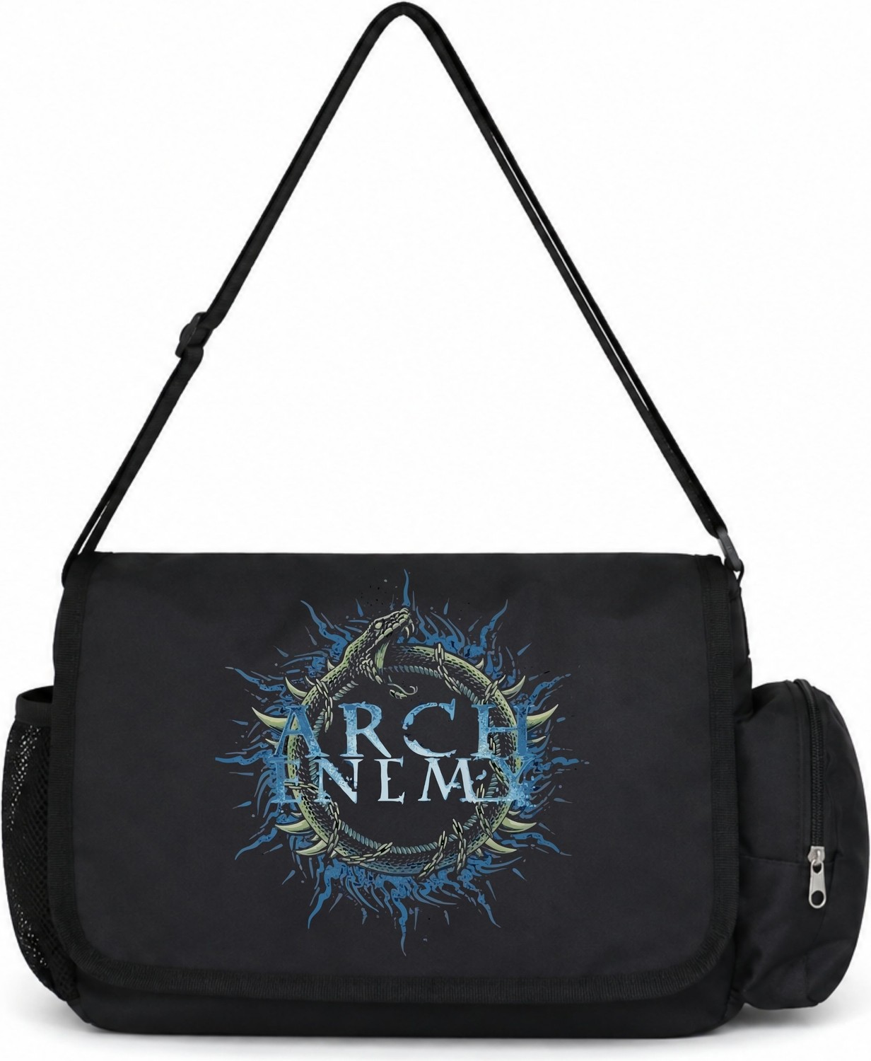 Sevbano Arch Enemy Rock Metal Müzik Grubu Baskılı Unisex Okul, Spor, Ofis Çok Amaçlı Postacı Çantası