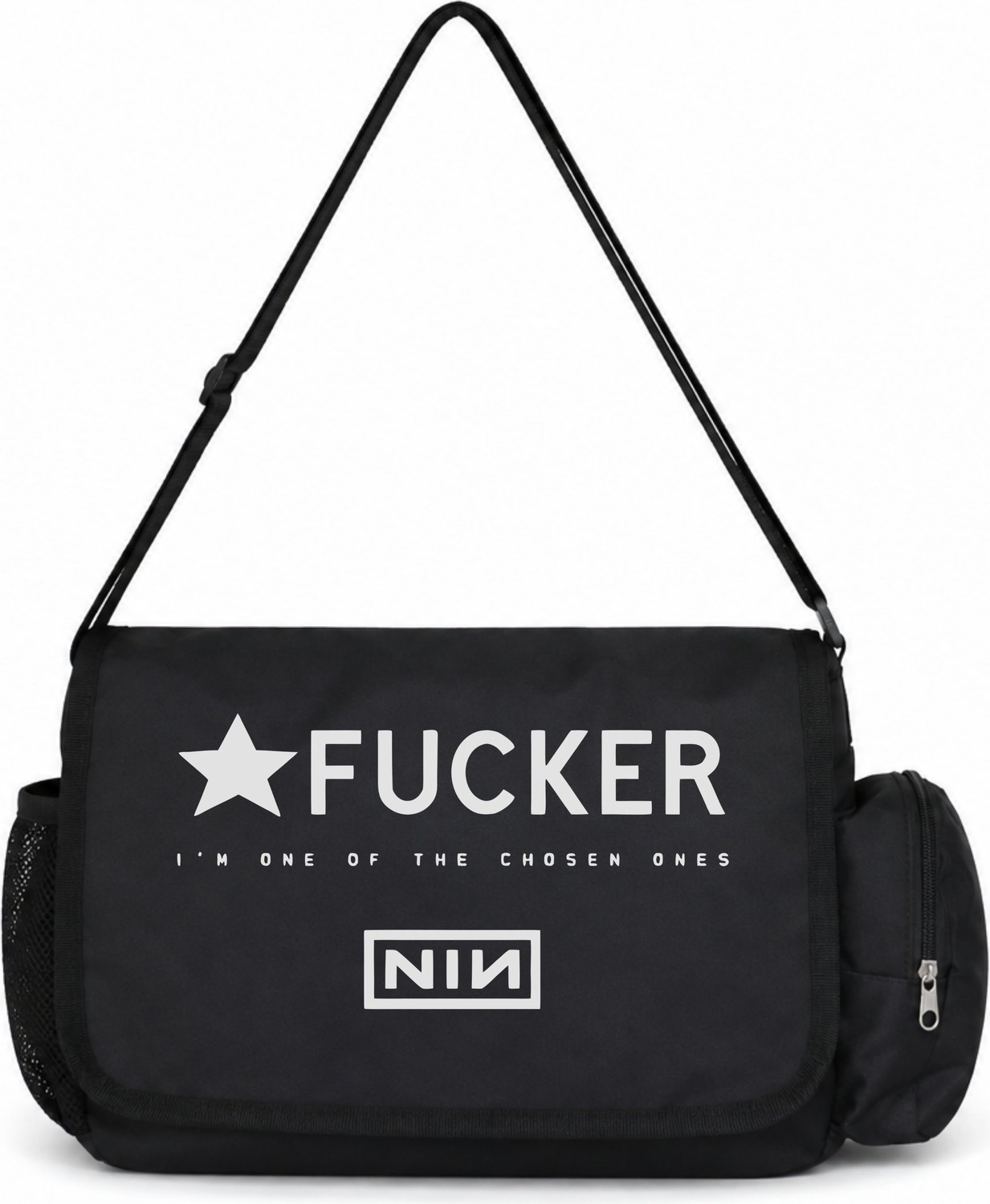Sevbano Nin Rock Metal Müzik Grubu Baskılı Unisex Okul, Spor, Ofis Çok Amaçlı Postacı Çantası