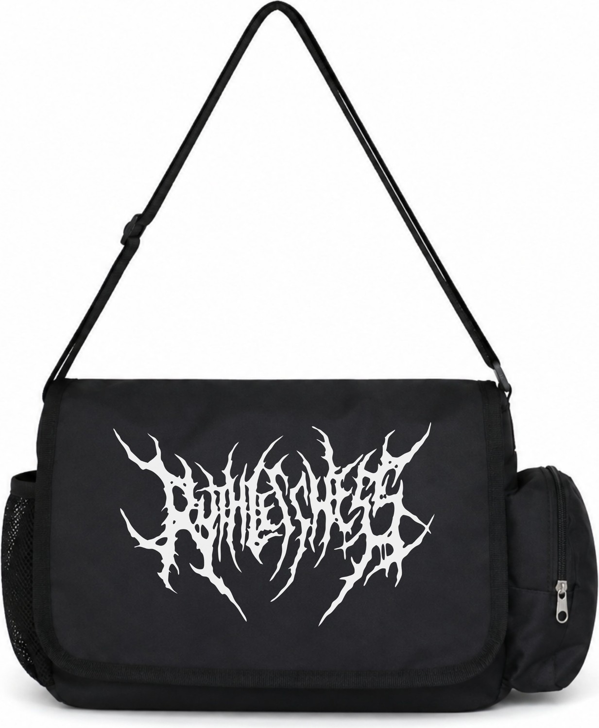 Sevbano Gothic Punk Müzik Baskılı Unisex Okul, Spor, Ofis Çok Amaçlı Postacı Çantası görsel 4