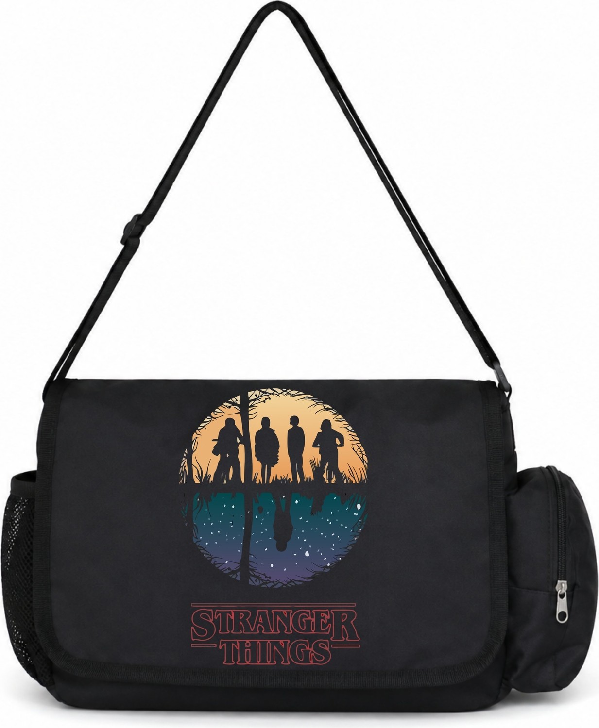 Sevbano Stranger Things Dizi Baskılı Unisex Okul, Spor, Ofis Çok Amaçlı Postacı Çantası
