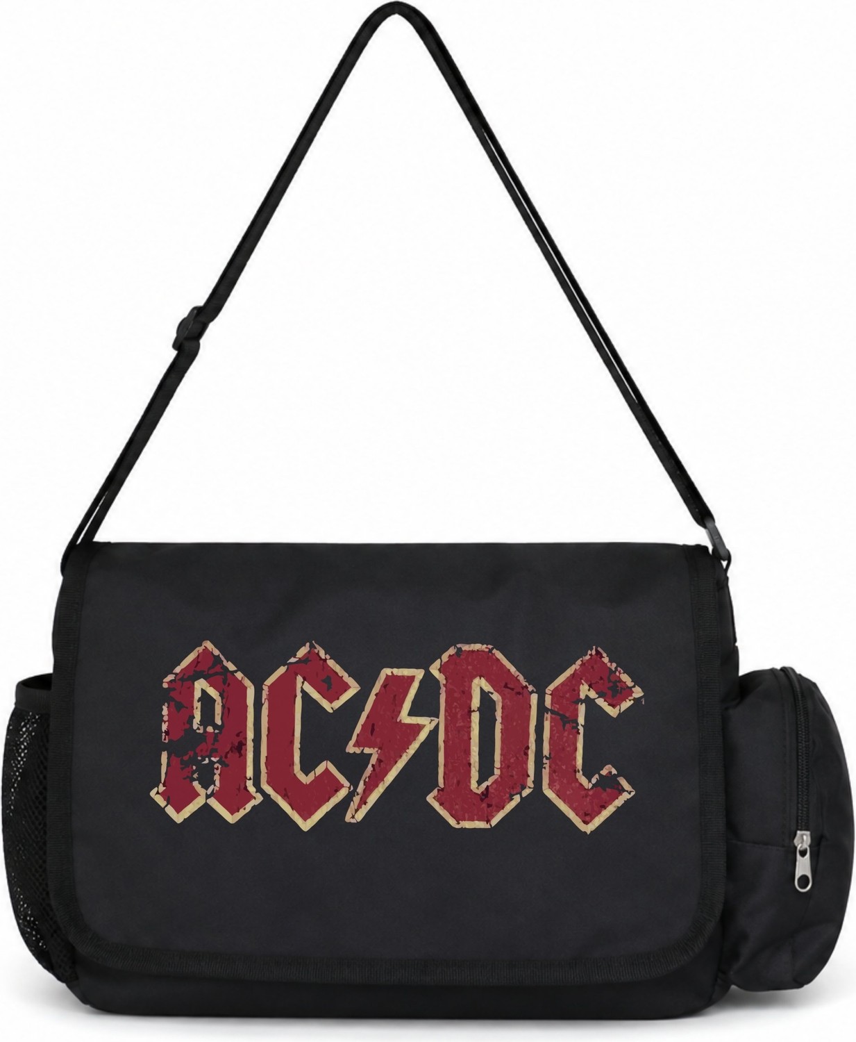 Sevbano Ac Dc Rock Metal Müzik Grubu Baskılı Unisex Okul, Spor, Ofis Çok Amaçlı Postacı Çantası