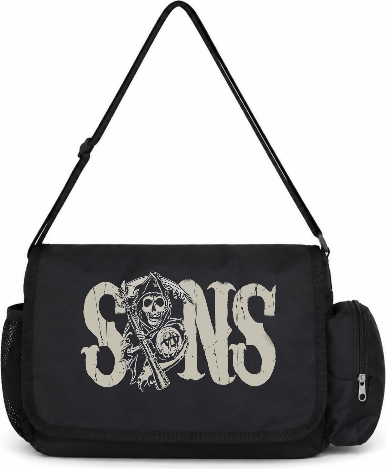 Sevbano Sons Of Anarchy Dizi Baskılı Unisex Okul, Spor, Ofis Çok Amaçlı Postacı Çantası