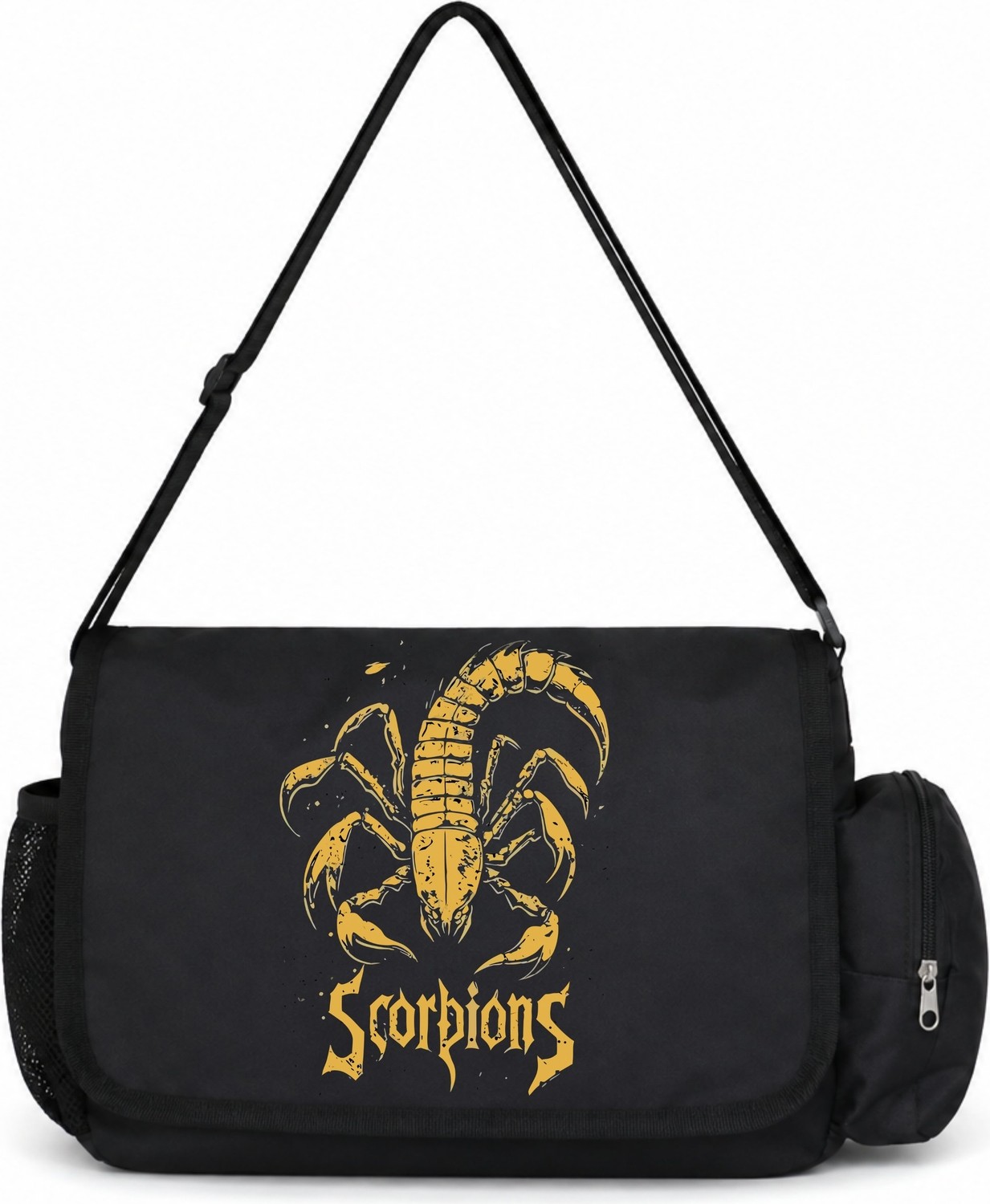 Sevbano Scorpions Rock Metal Müzik Grubu Baskılı Unisex Okul, Spor, Ofis Çok Amaçlı Postacı Çantası