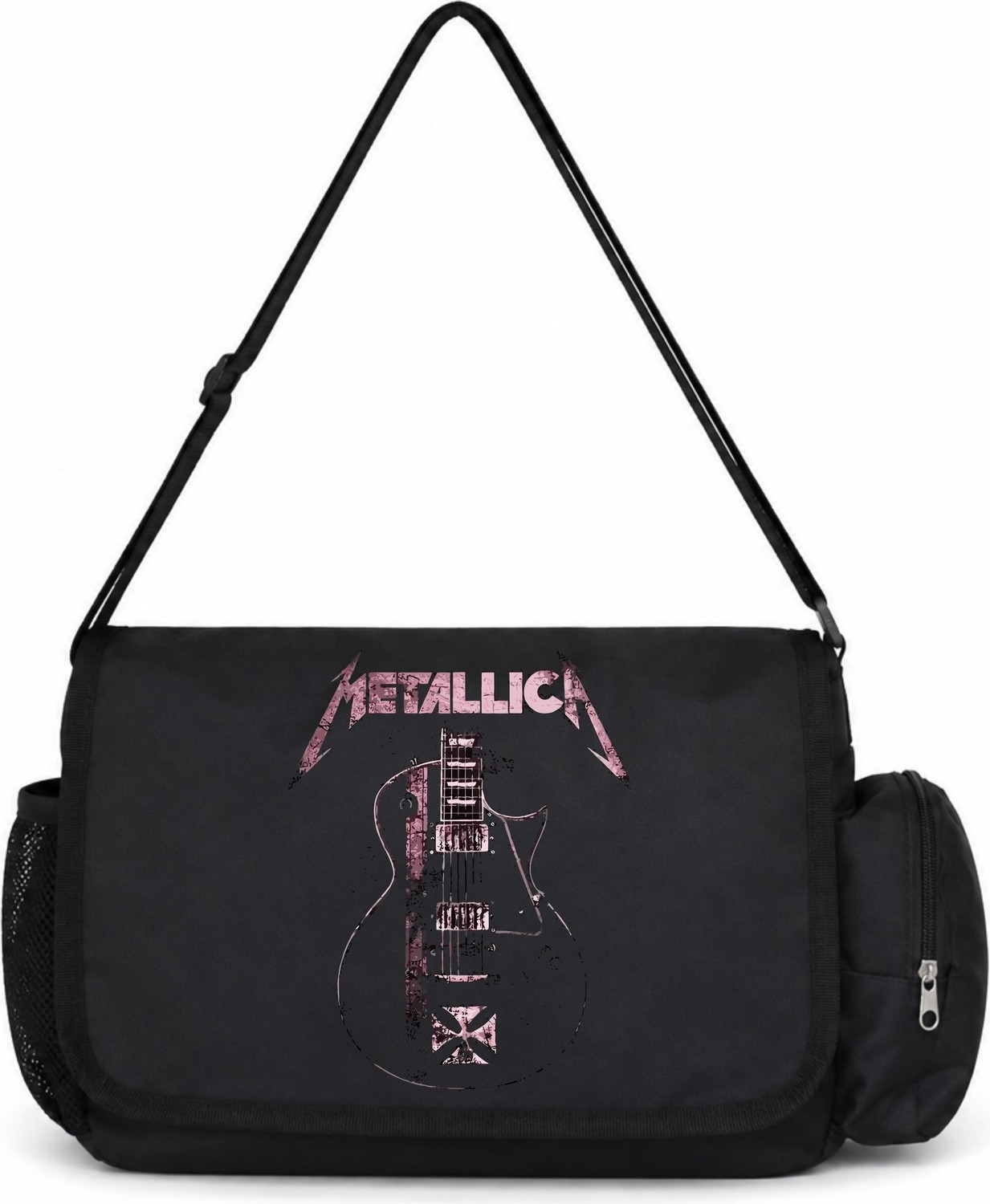 Sevbano Metallica Rock Metal Müzik Grubu Baskılı Unisex Okul, Spor, Ofis Çok Amaçlı Postacı Çantası