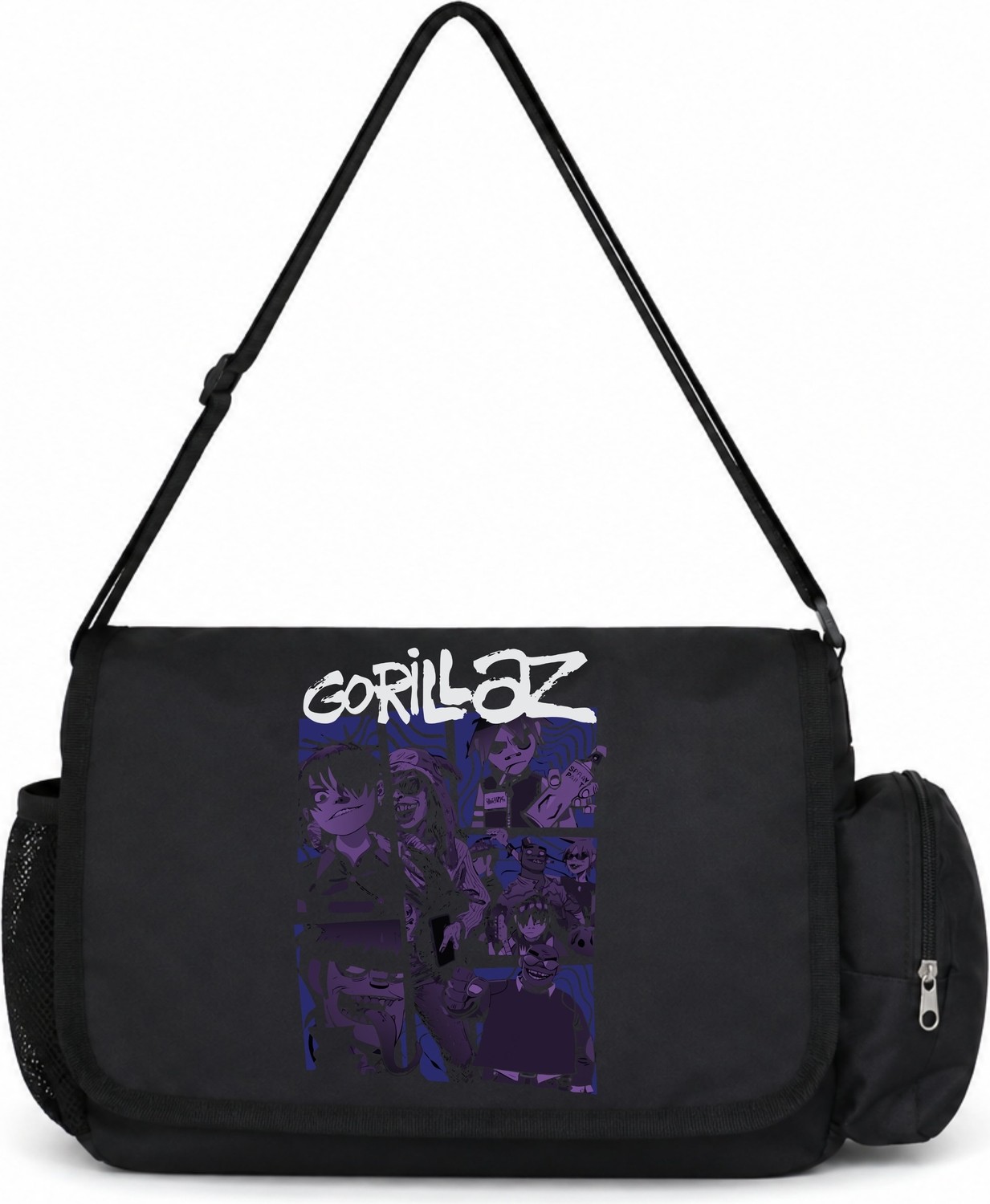 Sevbano Gorillaz Rock Metal Müzik Grubu Baskılı Unisex Okul, Spor, Ofis Çok Amaçlı Postacı Çantası