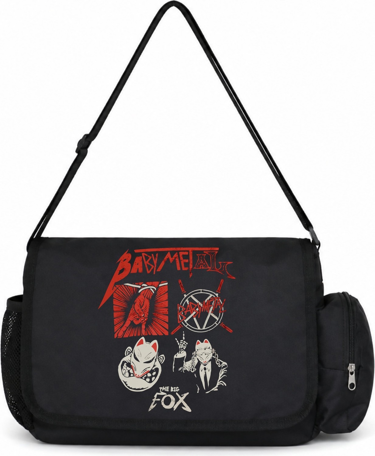 Sevbano Babymetal Rock Metal Müzik Grubu Baskılı Unisex Okul, Spor, Ofis Çok Amaçlı Postacı Çantası